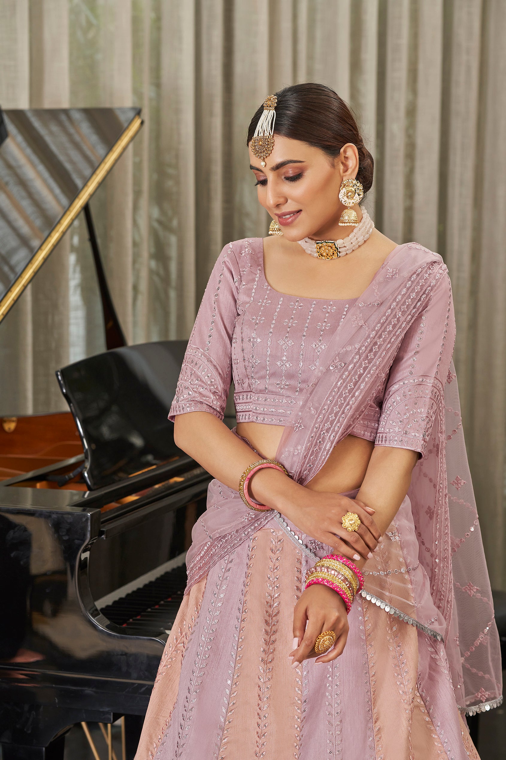 Amazon.com: Nimbark Indian Lehenga Choli Dupatta set for Women Partywear  Dress Designer Salwar Kameez Suit Ready to Wear… (Small, Mauve) : Clothing,  Shoes & Jewelry