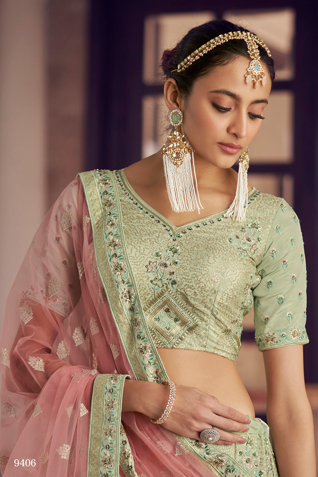 Trendy  Pista Green Designer Lehenga Choli Buy Now - Joshindia