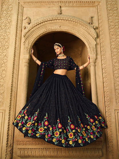 Gorgeous Blue Color Lehenga Choli For Wedding Occasion - Joshindia