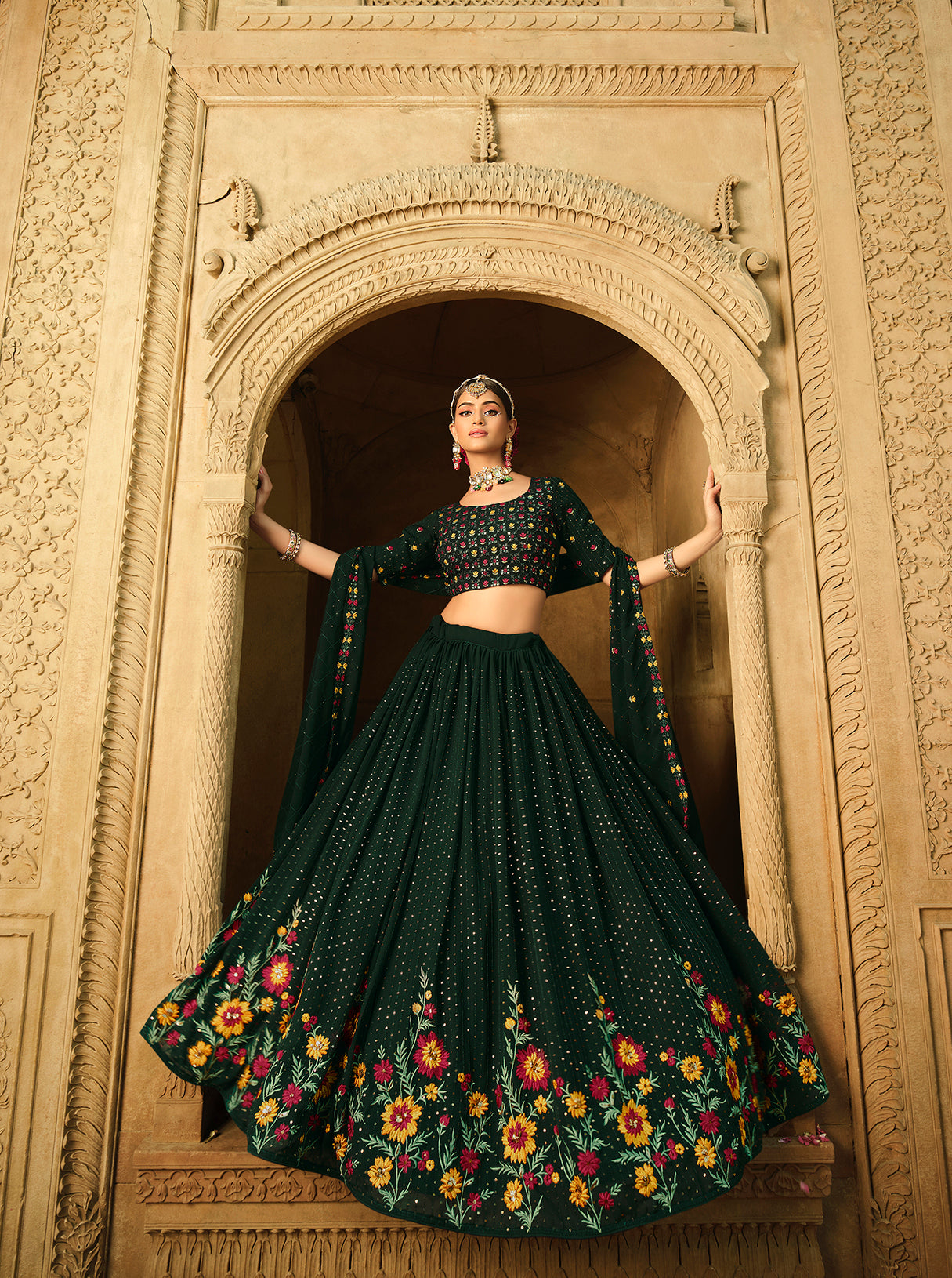 Designer Green Wedding Lehenga Choli | Buy Indian Wear