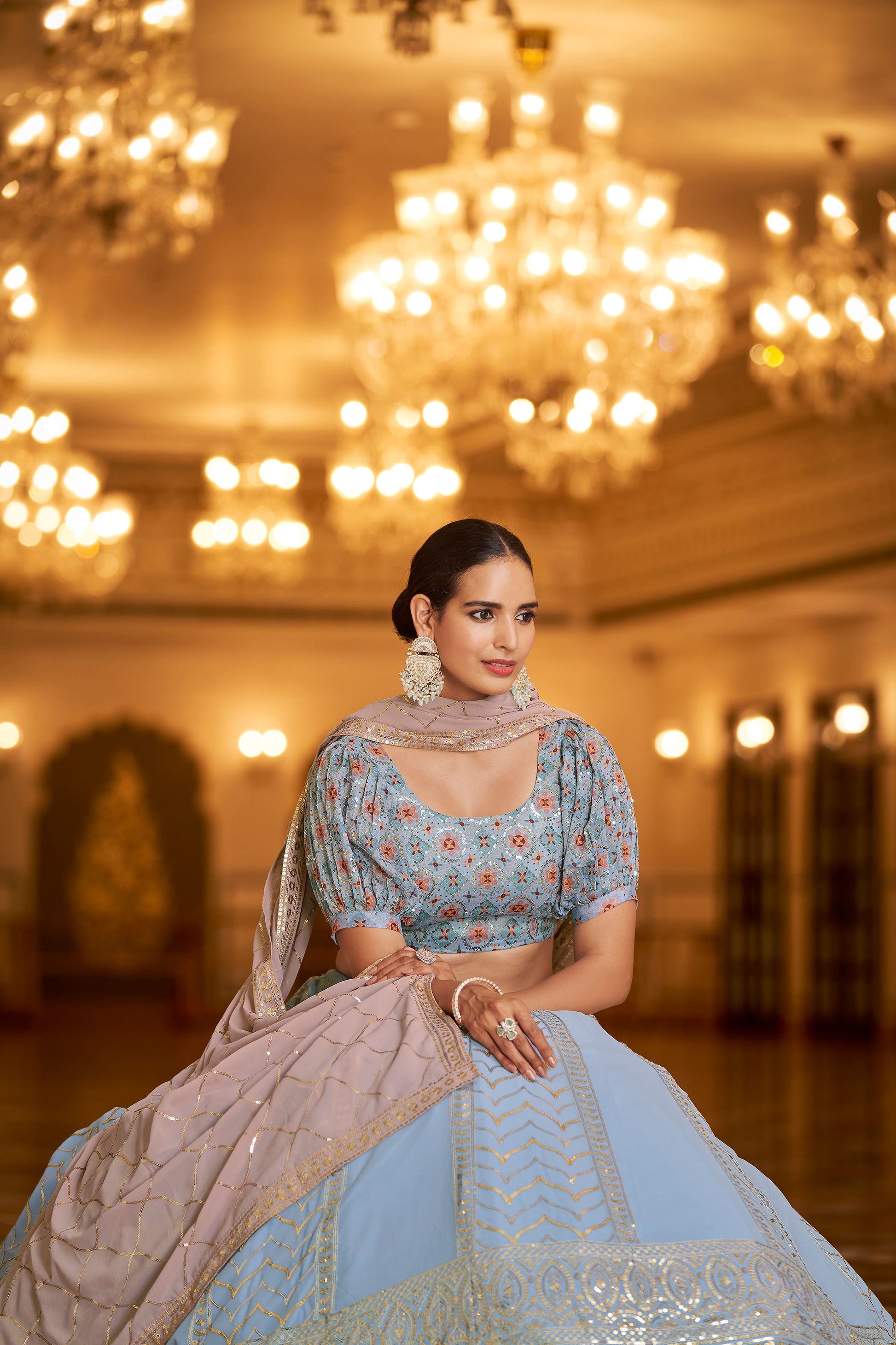 Amazing Powder Blue Color Lehenga Choli For Wedding – Joshindia