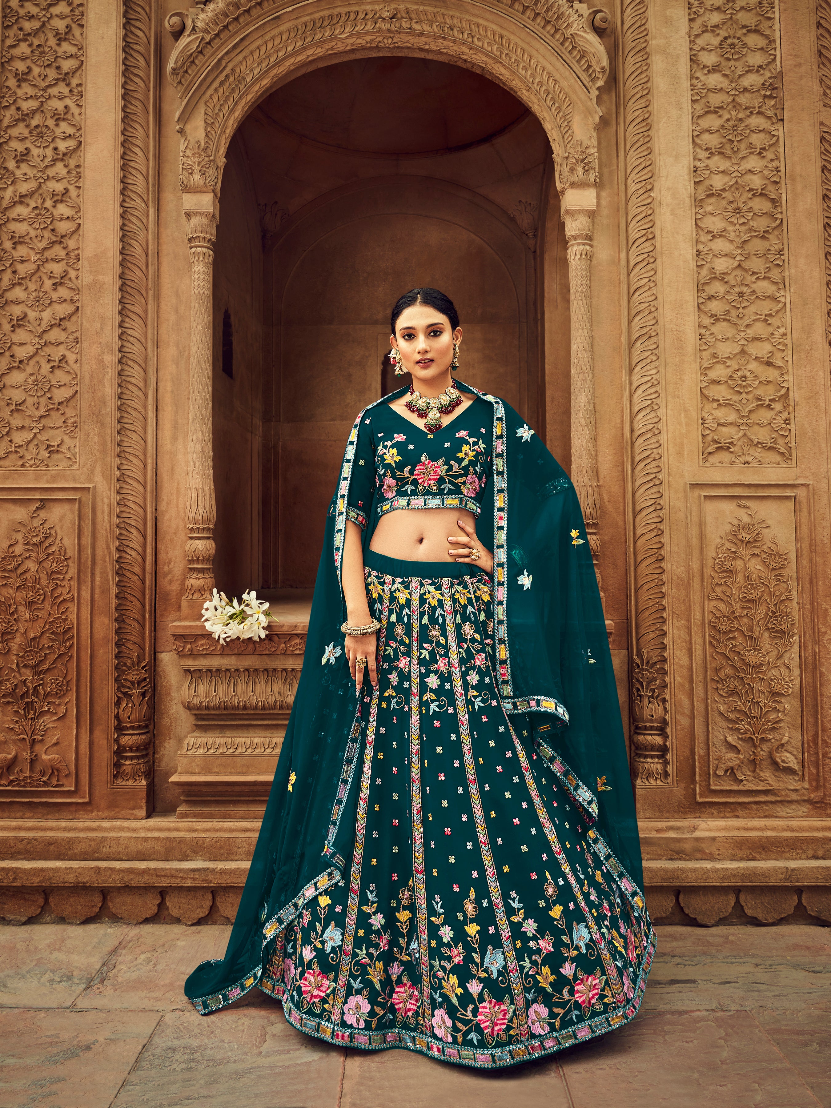 Shop Black Raw Silk Lehenga Online in USA with Multicolor Embroidery – Pure  Elegance