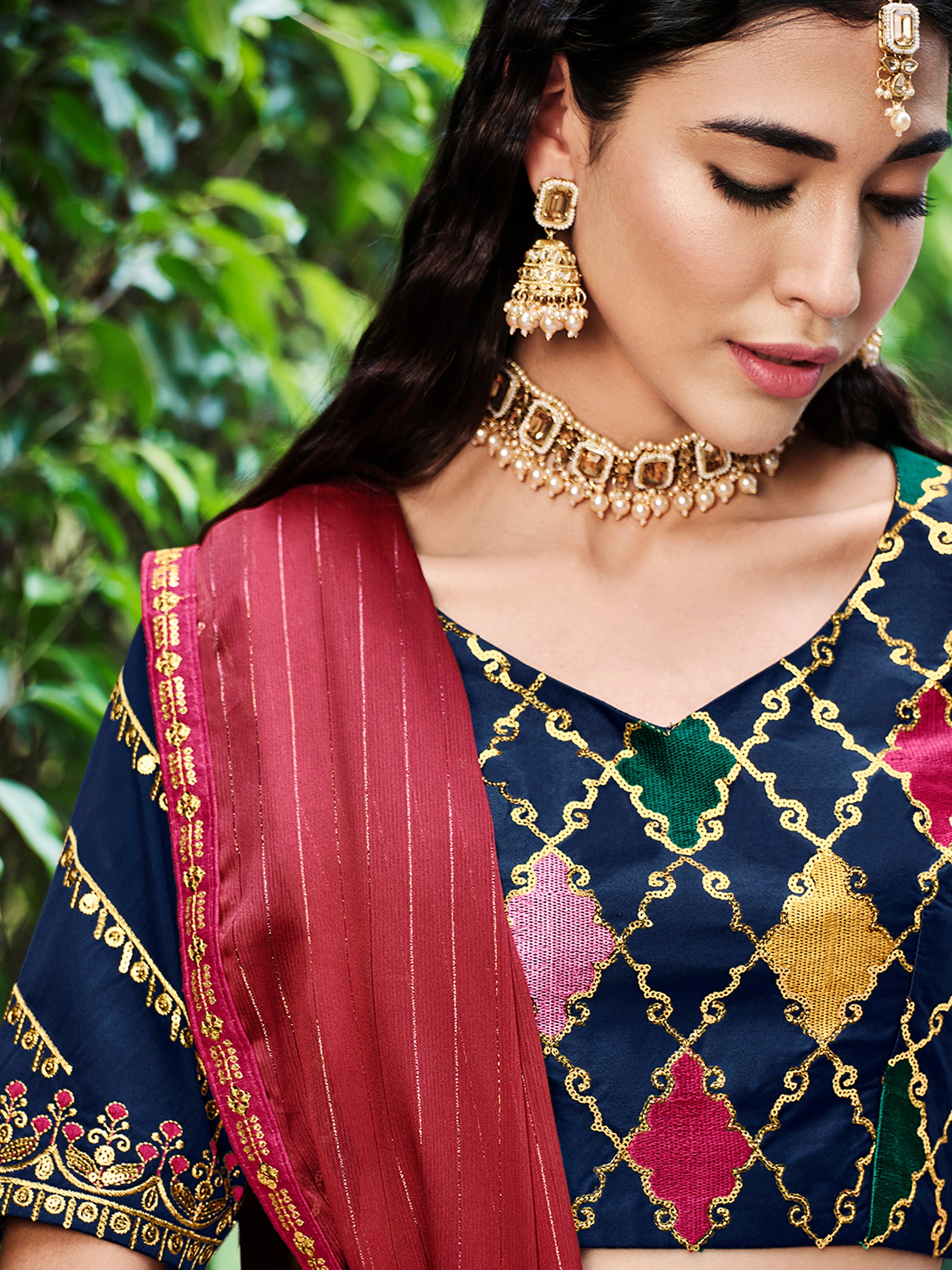 Glazy Navy Color Designer Lehenga Choli Buy Now - Joshindia