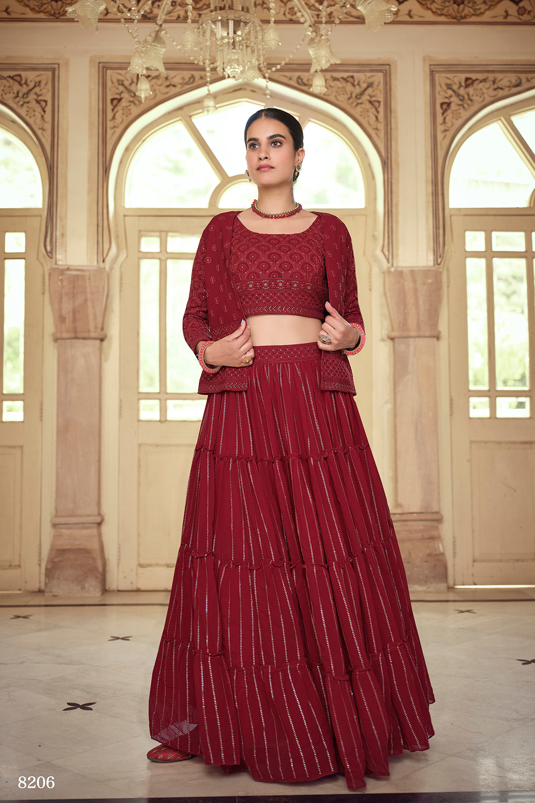 This Sabyasachi Bride Wore A Maroon Velvet Lehenga, Oomphed Her Look With  Double 'Dupatta'