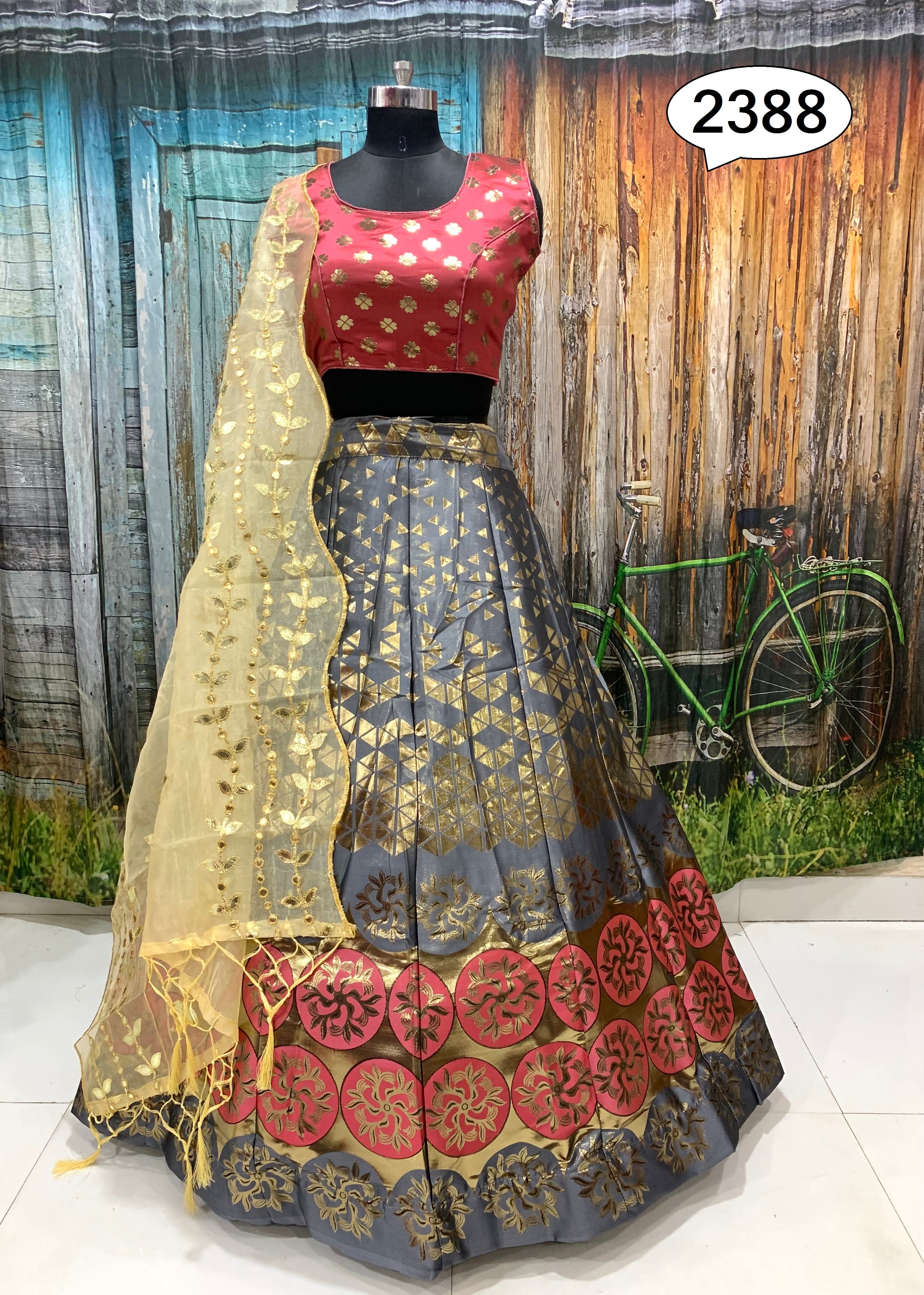 Red and Beige Bridal Lehenga at best price in Delhi by Panache India | ID:  8705762597