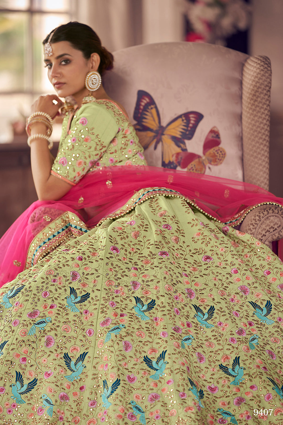 Trendy Pista Green Designer Lehenga Choli Buy Now - Joshindia