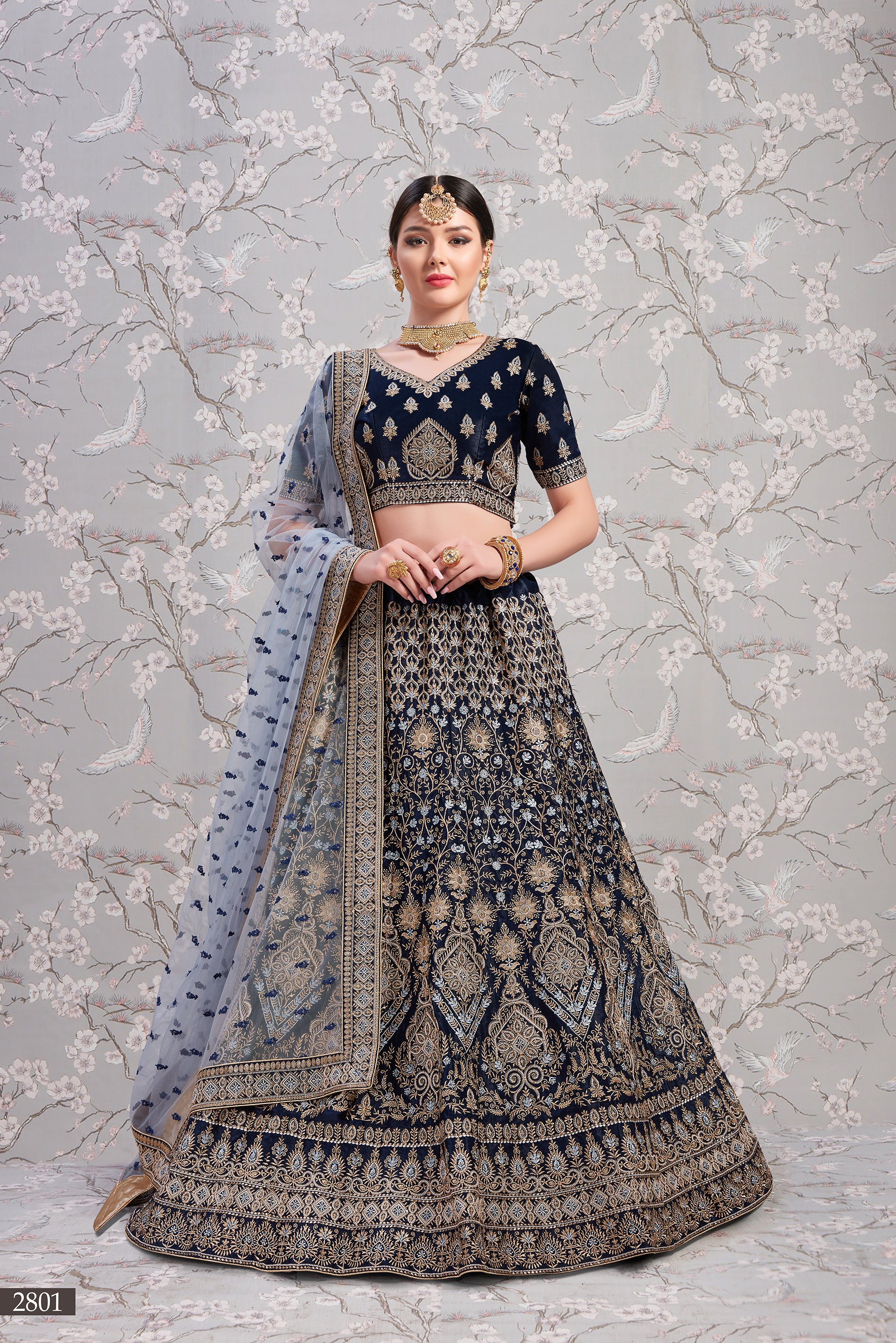 Buy Georgette Off White Lucknowi work Designer A Line Lehenga Choli Online  : Indian Ethnic Wear - New Arrivals