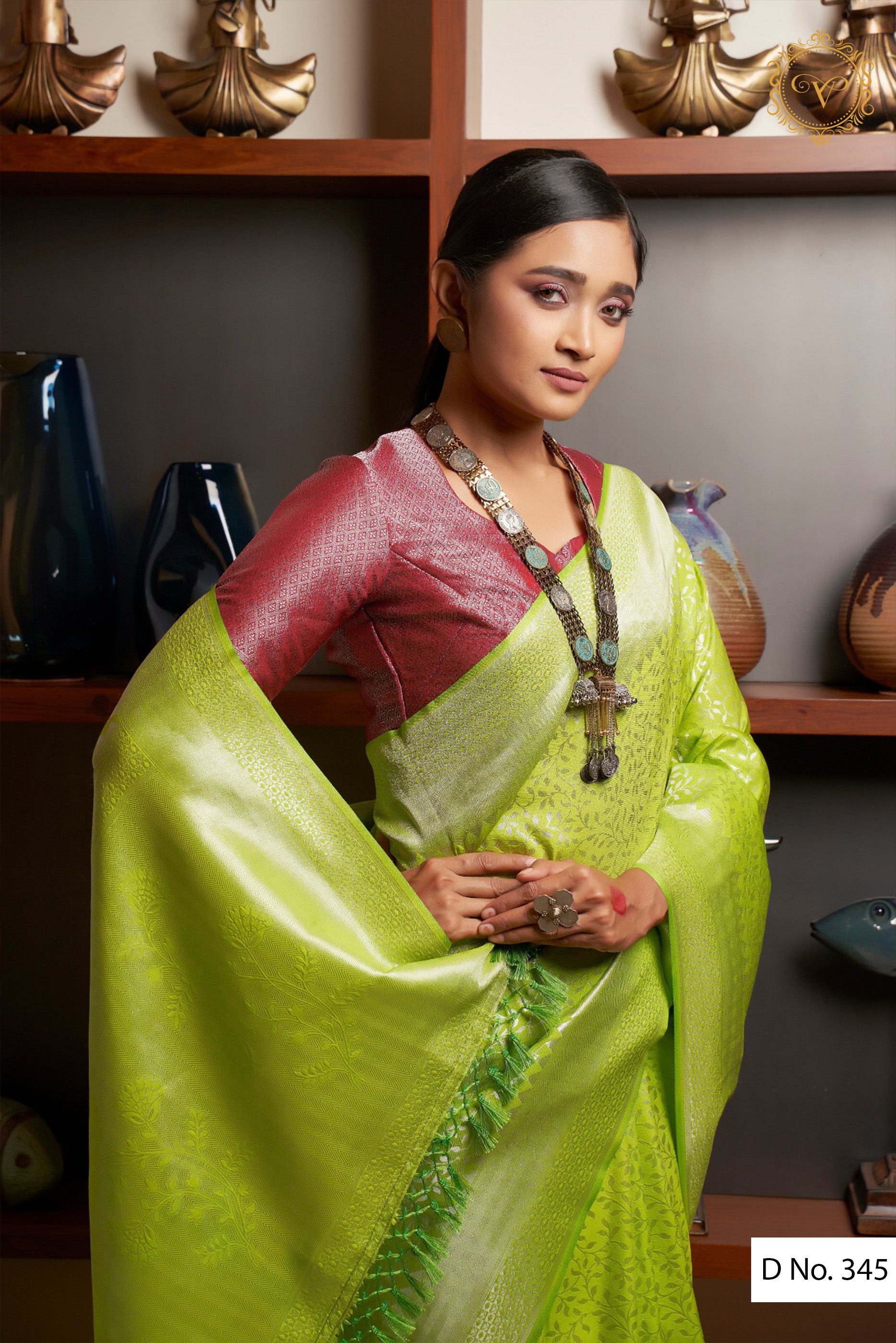 Sea Green Banarasi Jacquard Saree and Sea Green Banarasi Jacquard Sari  Online Shopping