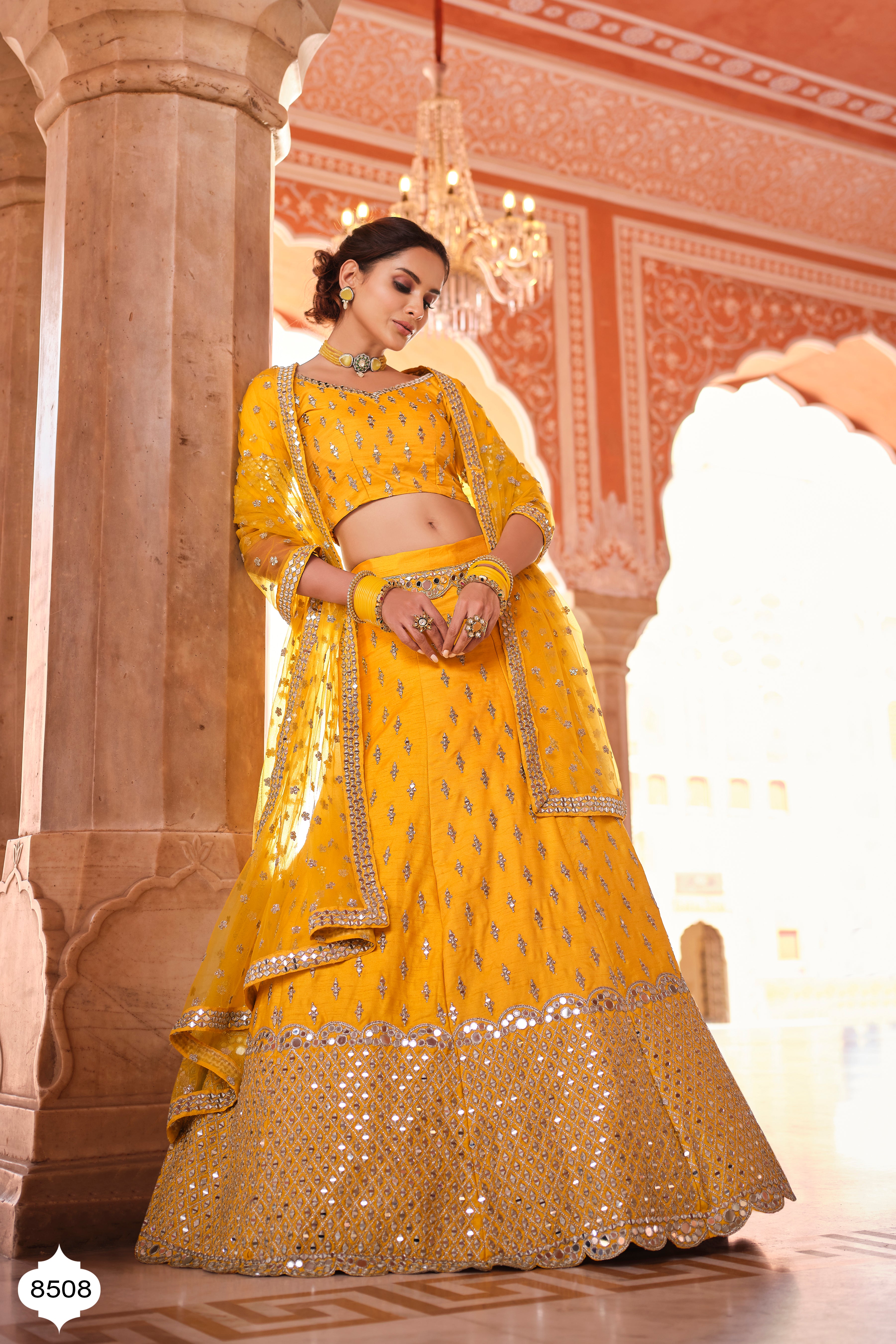 Buy Party Wear Lehenga Choli With Embroidery and Mirror Work and Net  Dupatta With Lace Border for Women designer Lehenga Choli Orange Choli1  Online in India - Etsy
