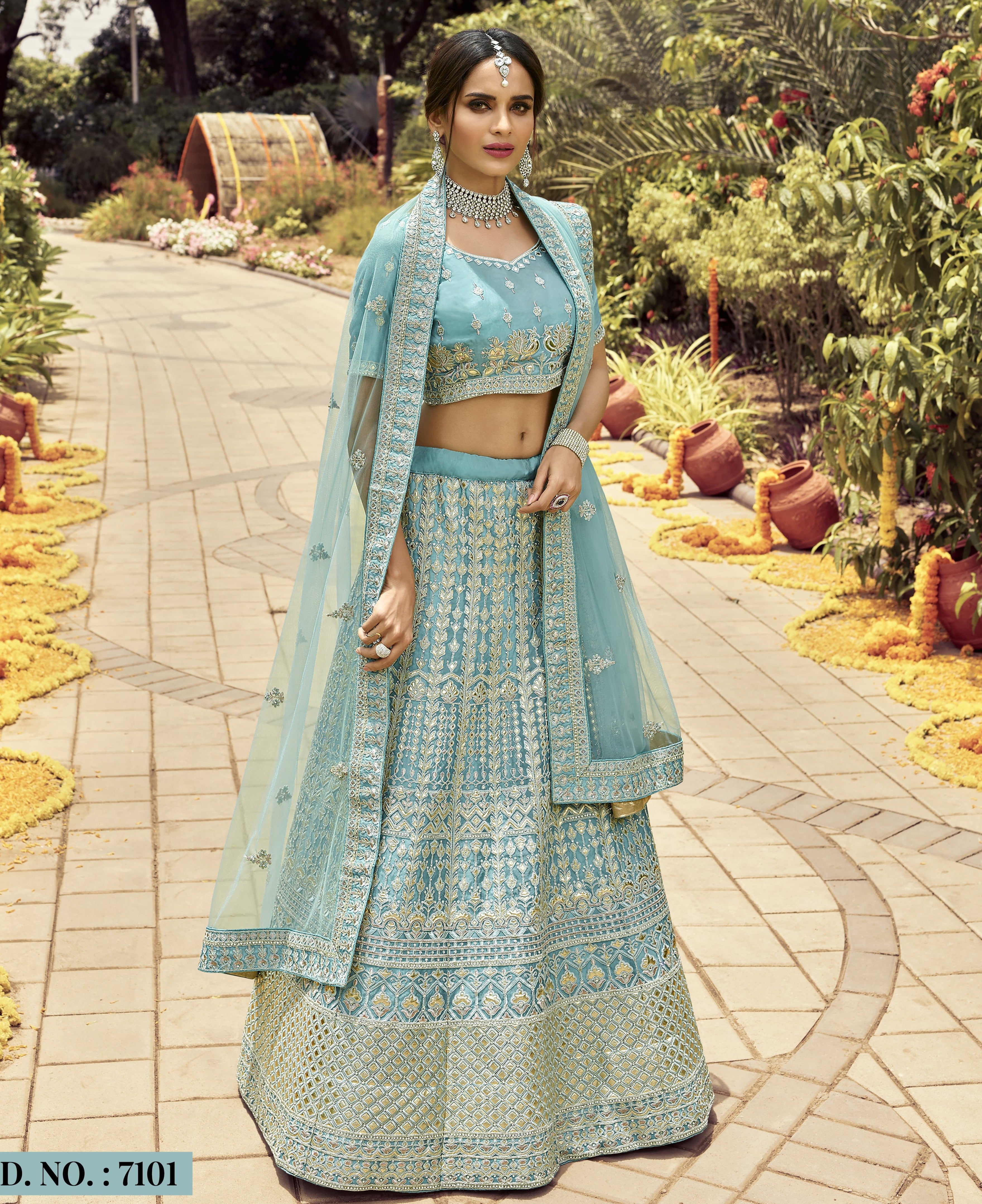Floral organza lehenga with crop top - set of two by The Anarkali Shop |  The Secret Label
