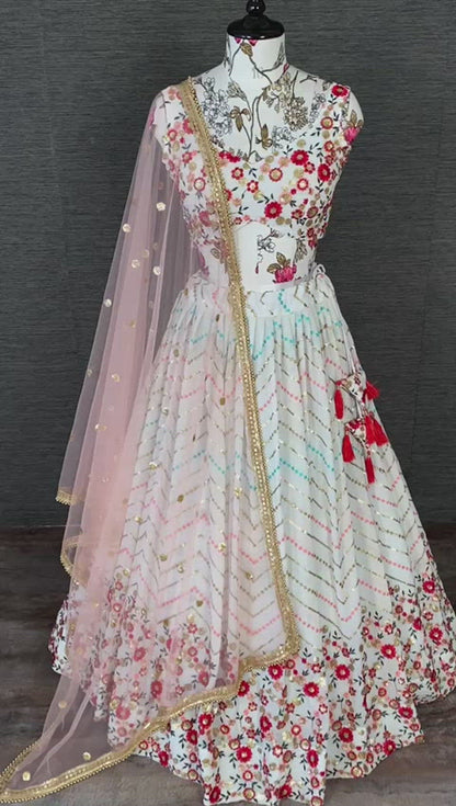 Designer Whitw Color Lehenga Choli For Wedding Look – Joshindia