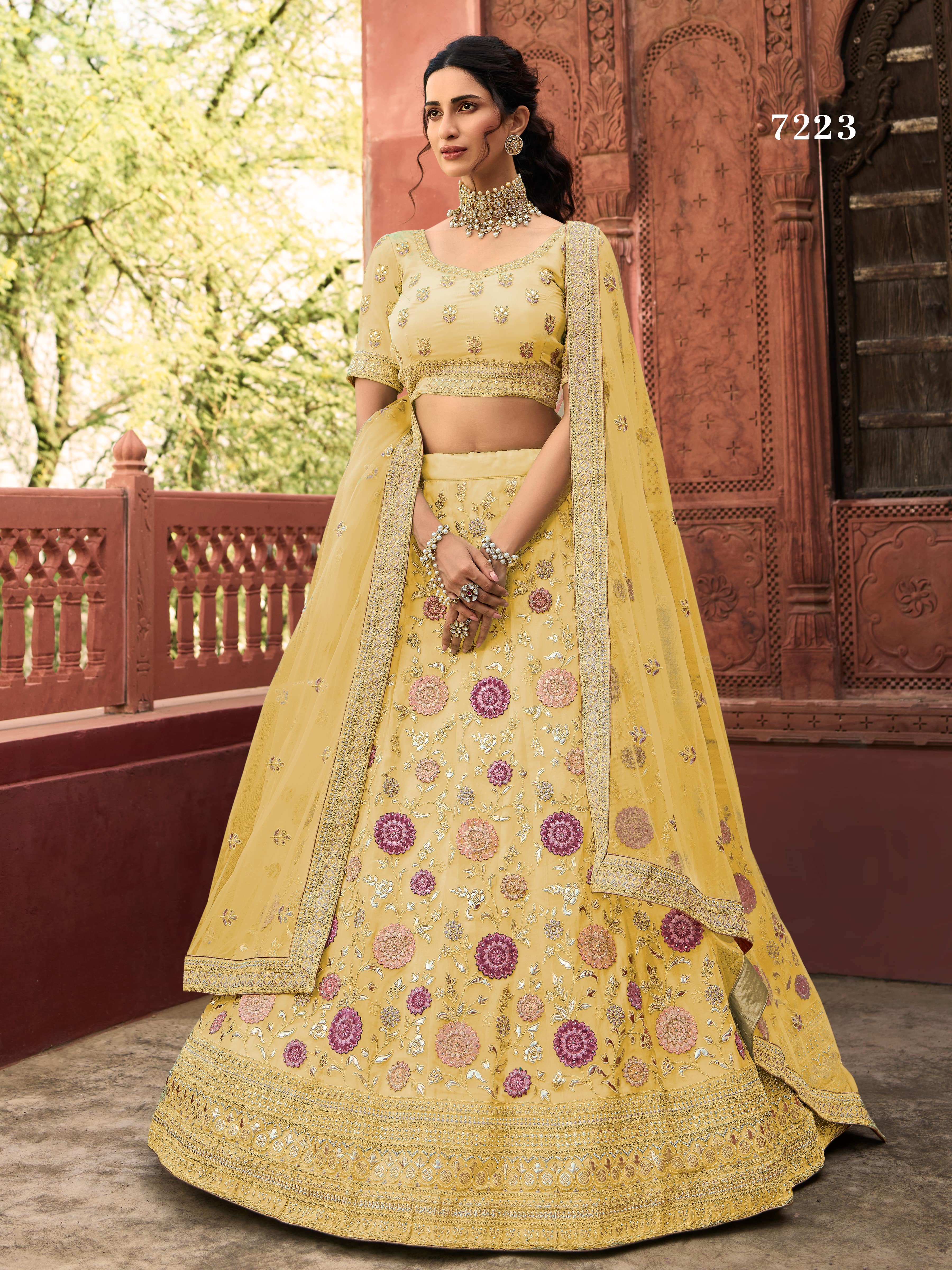 Yellow Gujrati Lehanga for Girls online at low price – fancydresswale.com