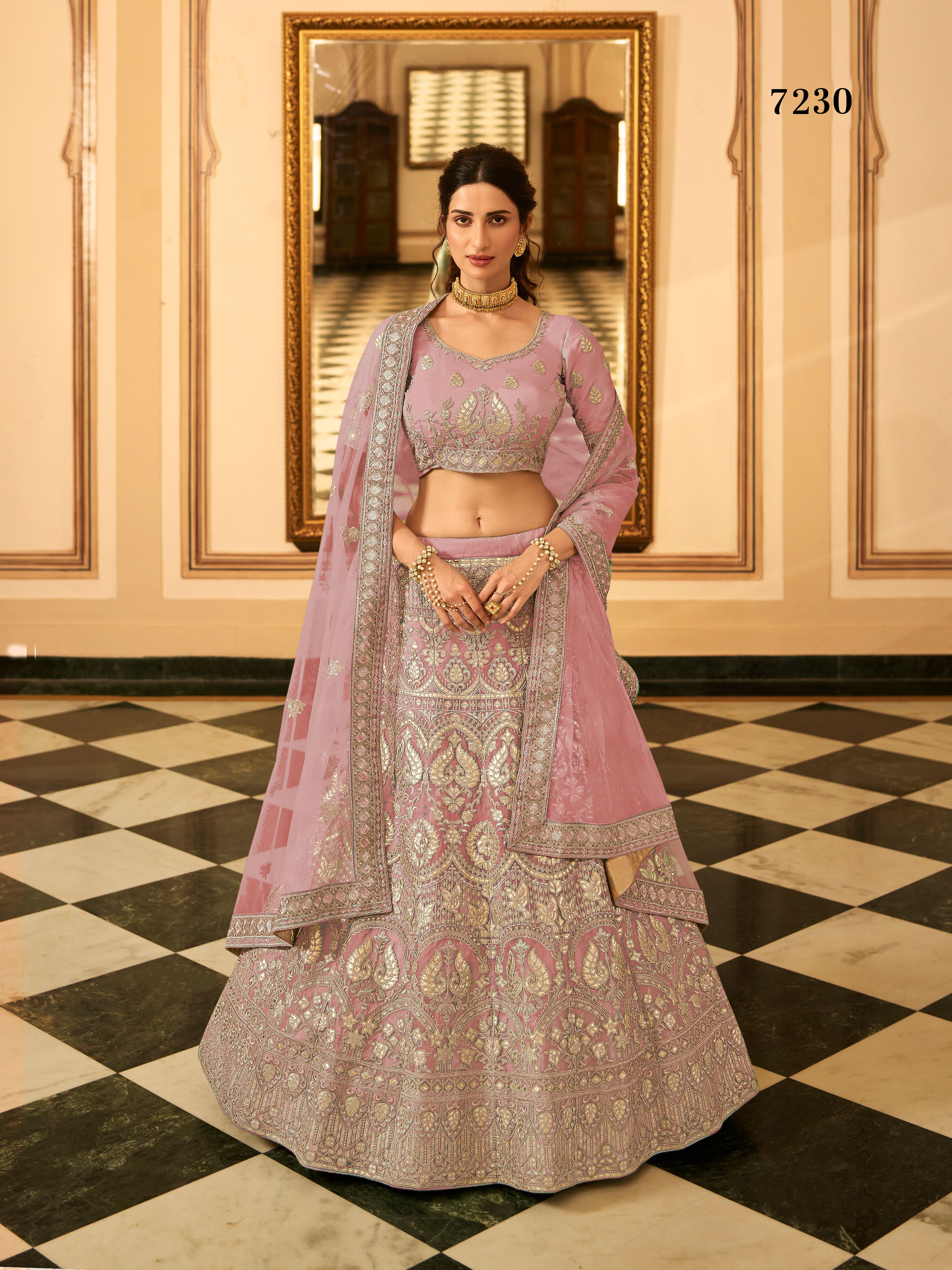 Multicolor print mirror work gujarati garba navratri lehenga chaniya choli  | Chaniya choli, Silk set, Indian outfit