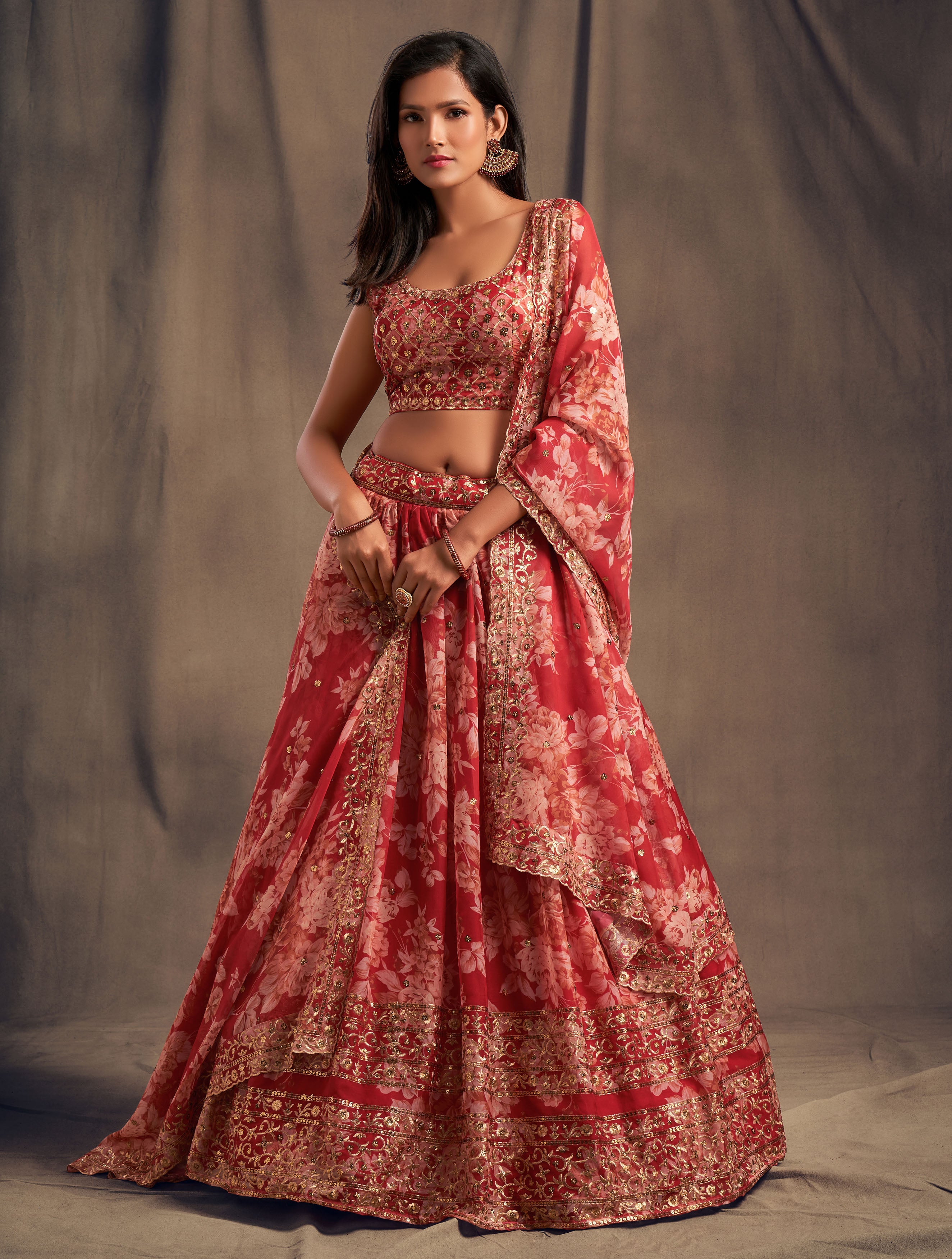 Latest Heavy Beautiful Designer Velvet Red Color Lehenga Choli – Fashionfy