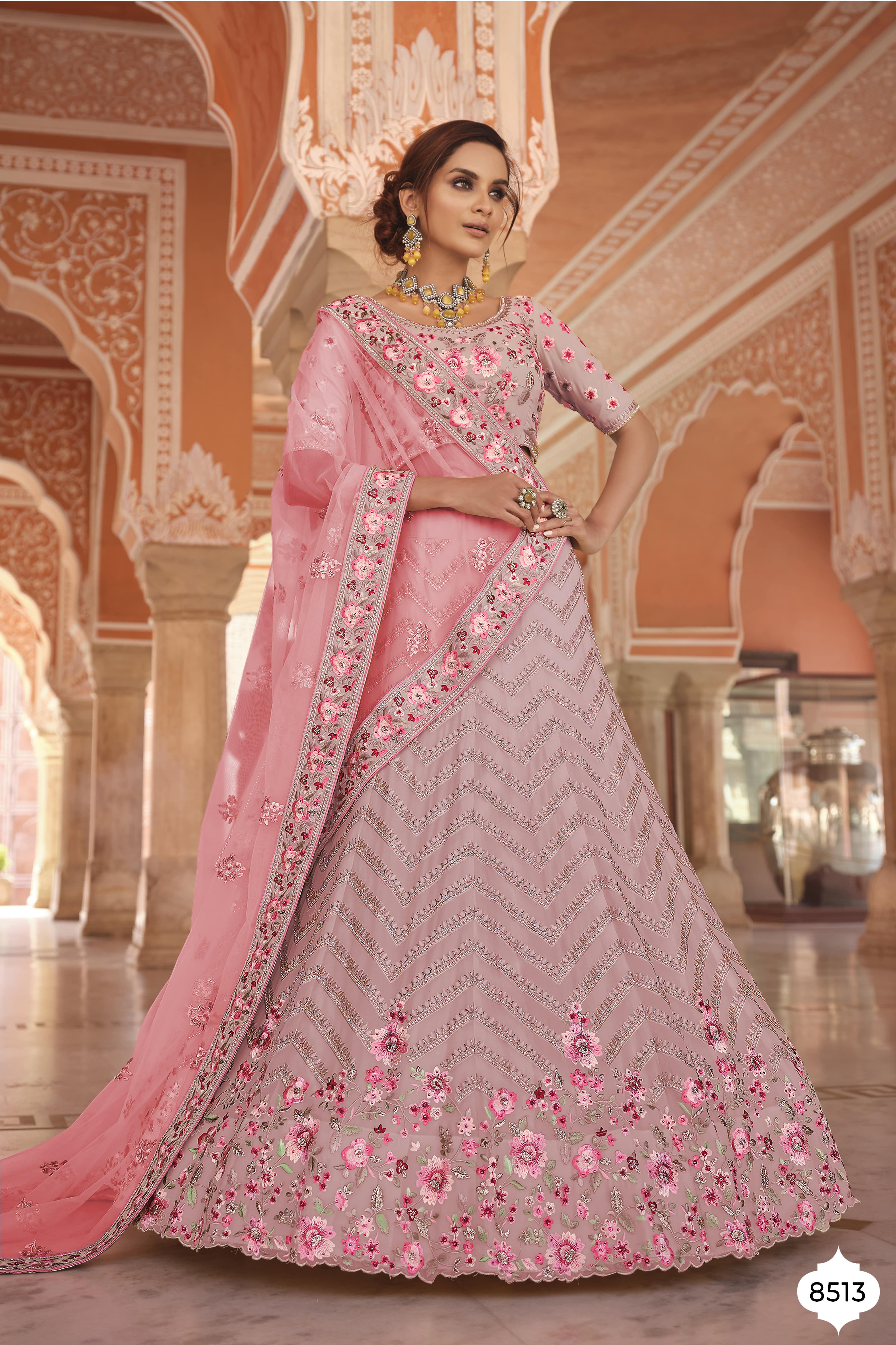 Rani Pink Silk Jacquard Woven And Embroidery With Diamond Work Lehenga  Choli » BRITHIKA Luxury Fashion