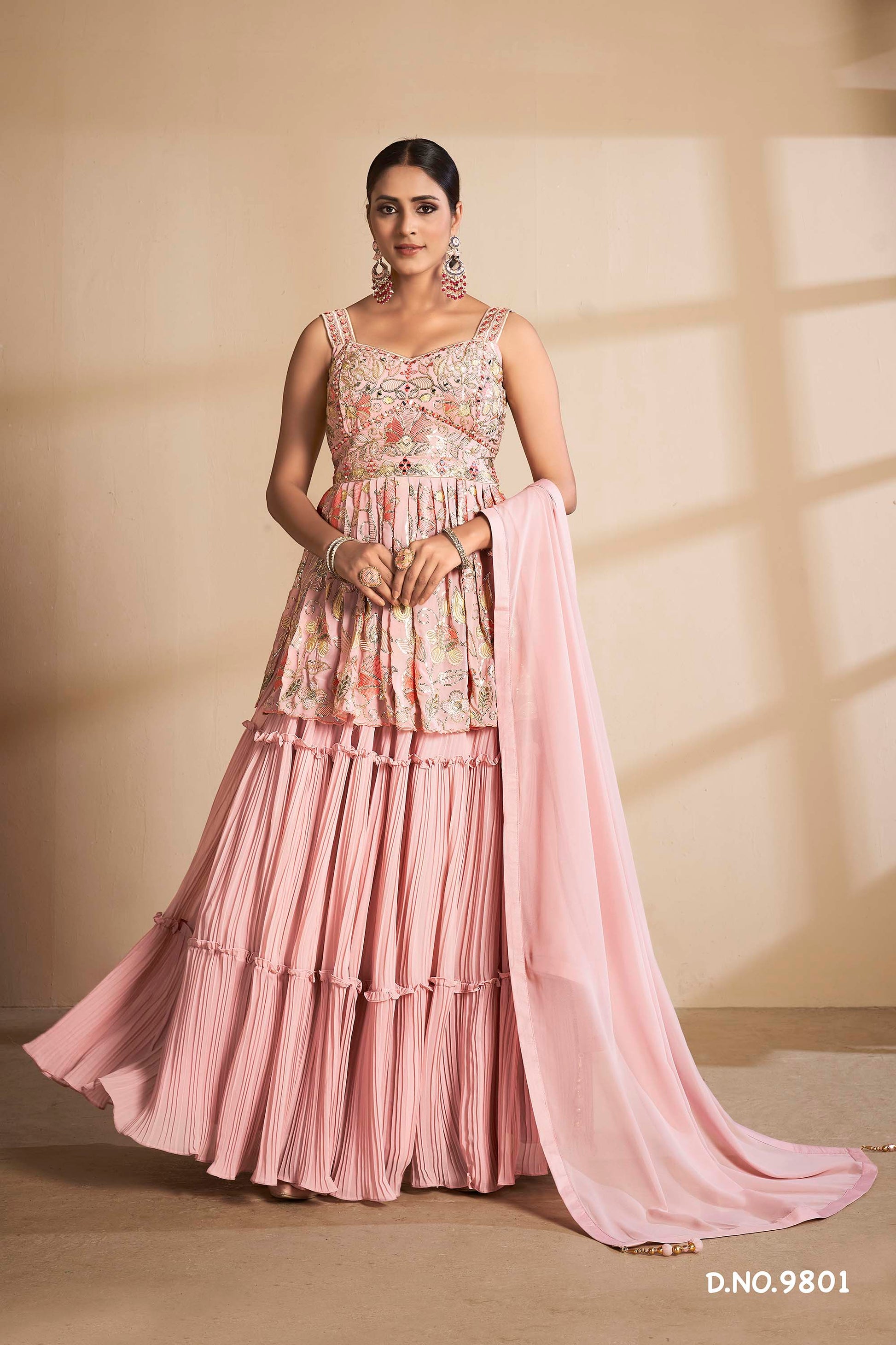 Latest Peach Color Designer Lehenga Choli For Wedding Look - Joshindia