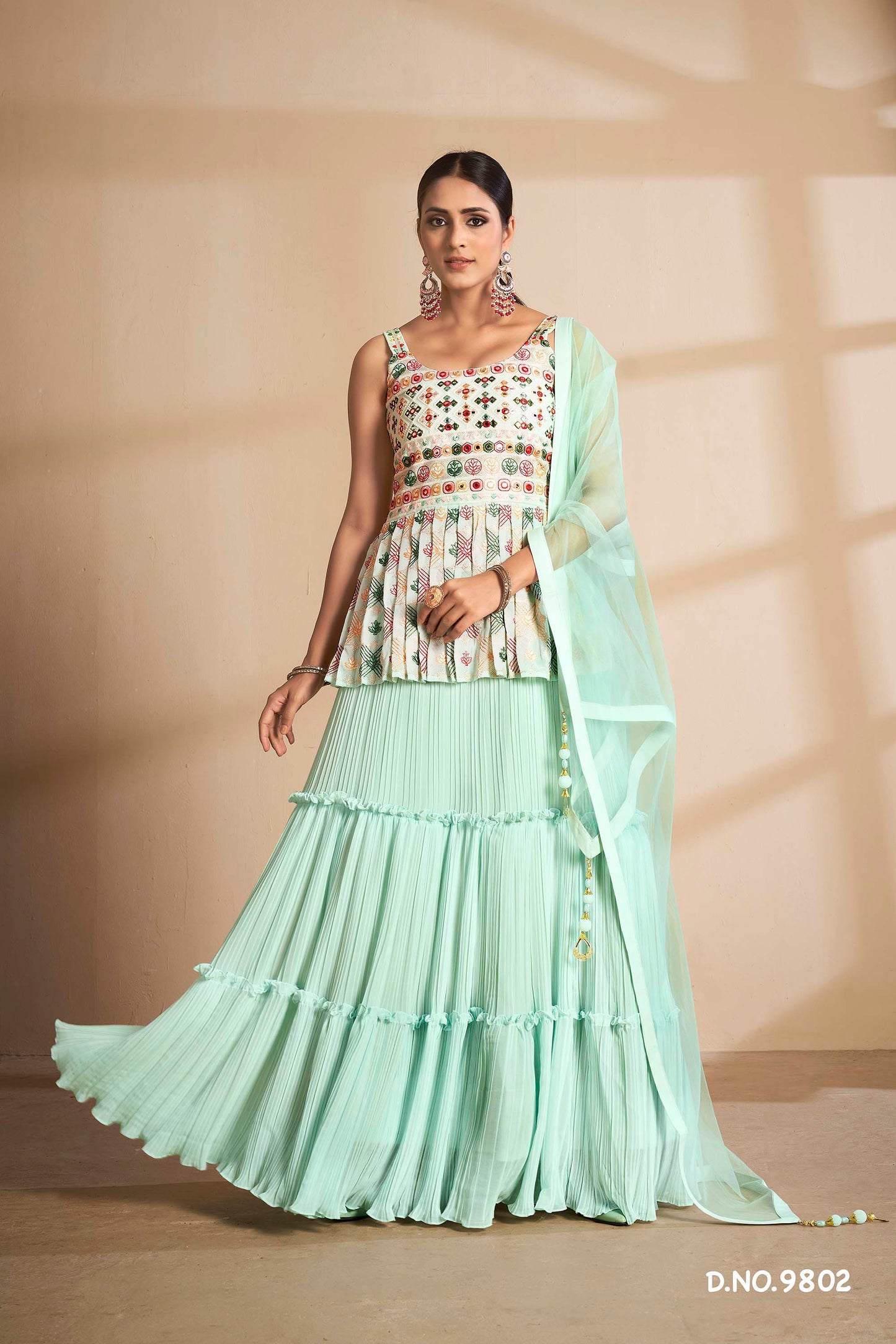 Latest Sea Green Color Designer Lehenga Choli For Wedding Look - Joshindia