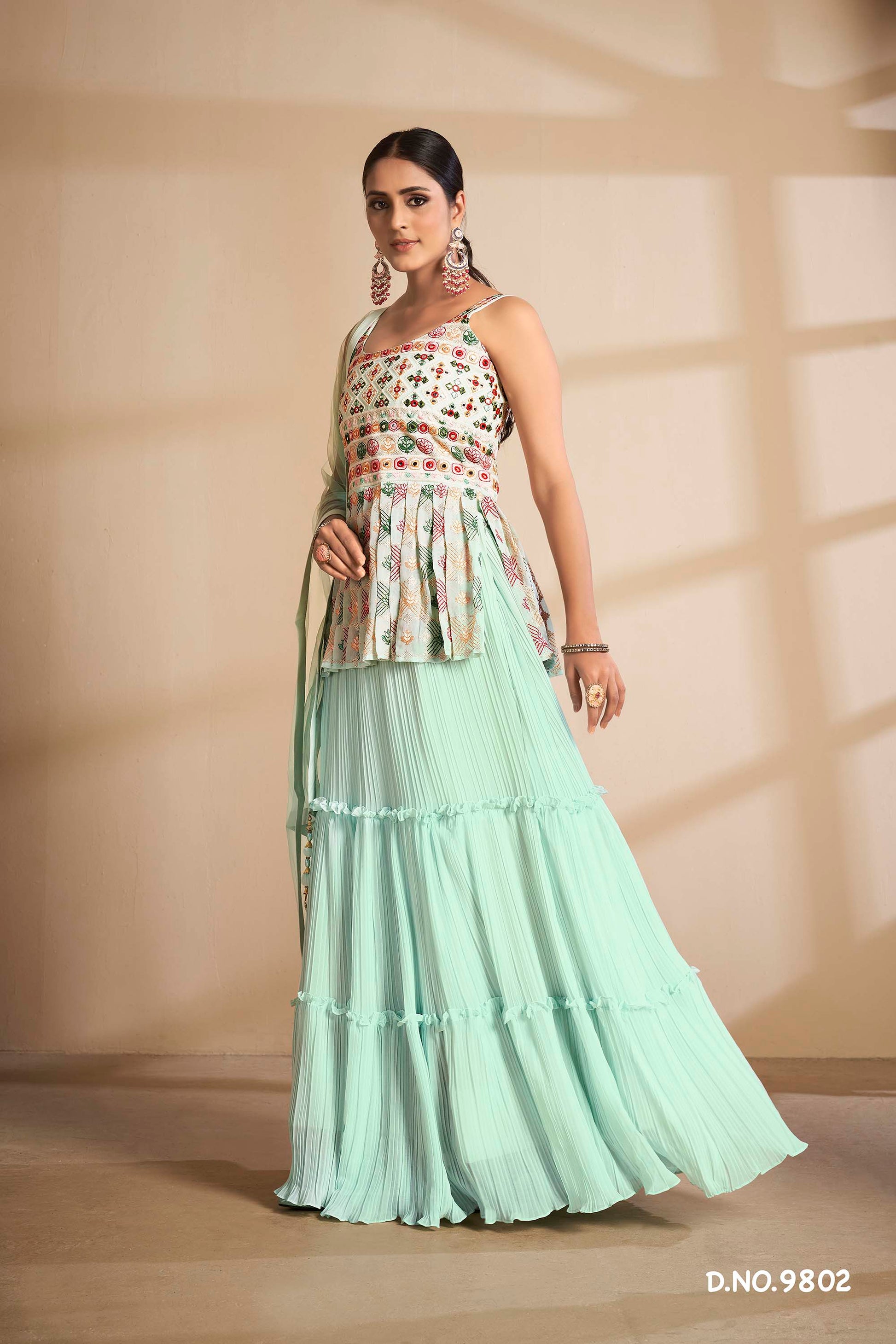 Latest Sea Green Color Designer Lehenga Choli For Wedding Look - Joshindia