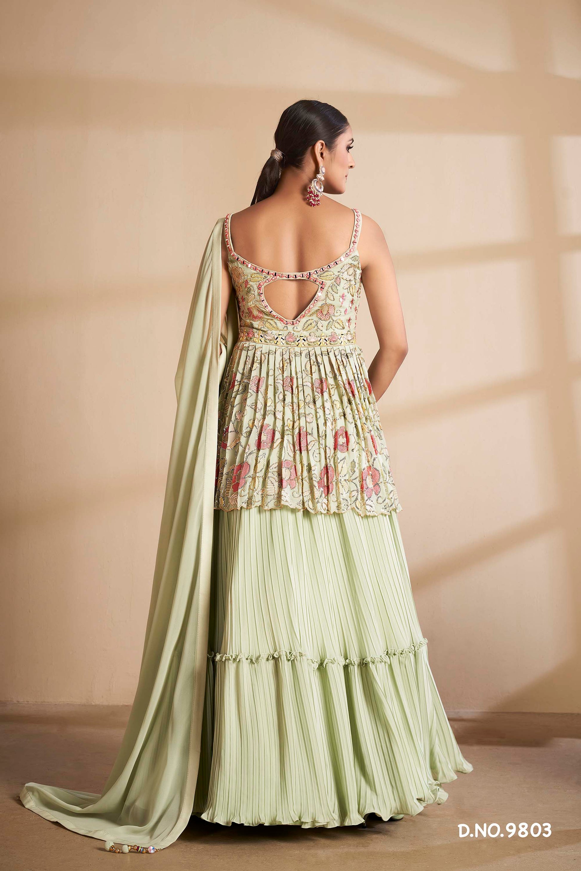 New Latest Pista Color Designer Lehenga Choli For Wedding Look - Joshindia