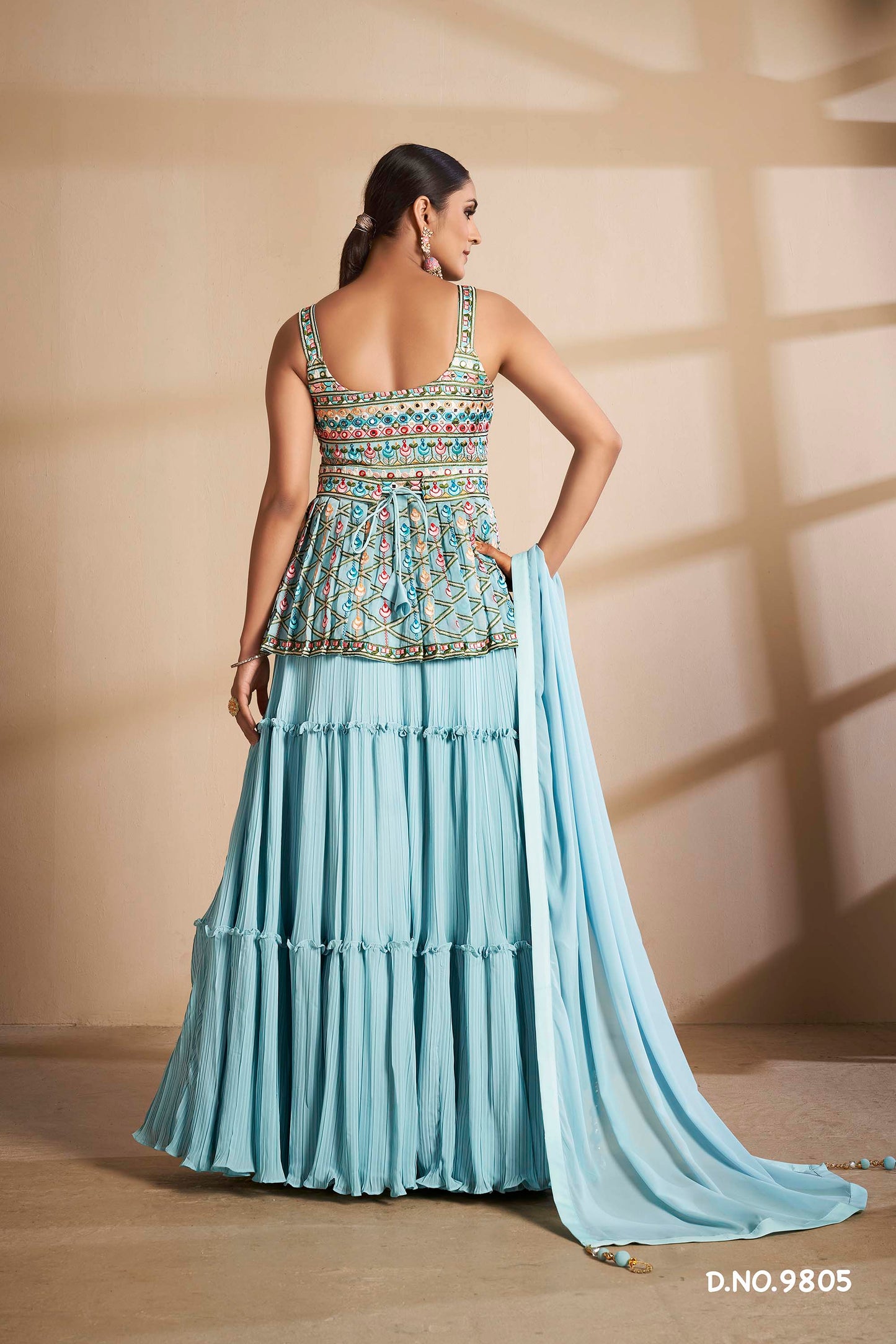 turquoise color beautiful designer lehenga choli buy now - Joshindia