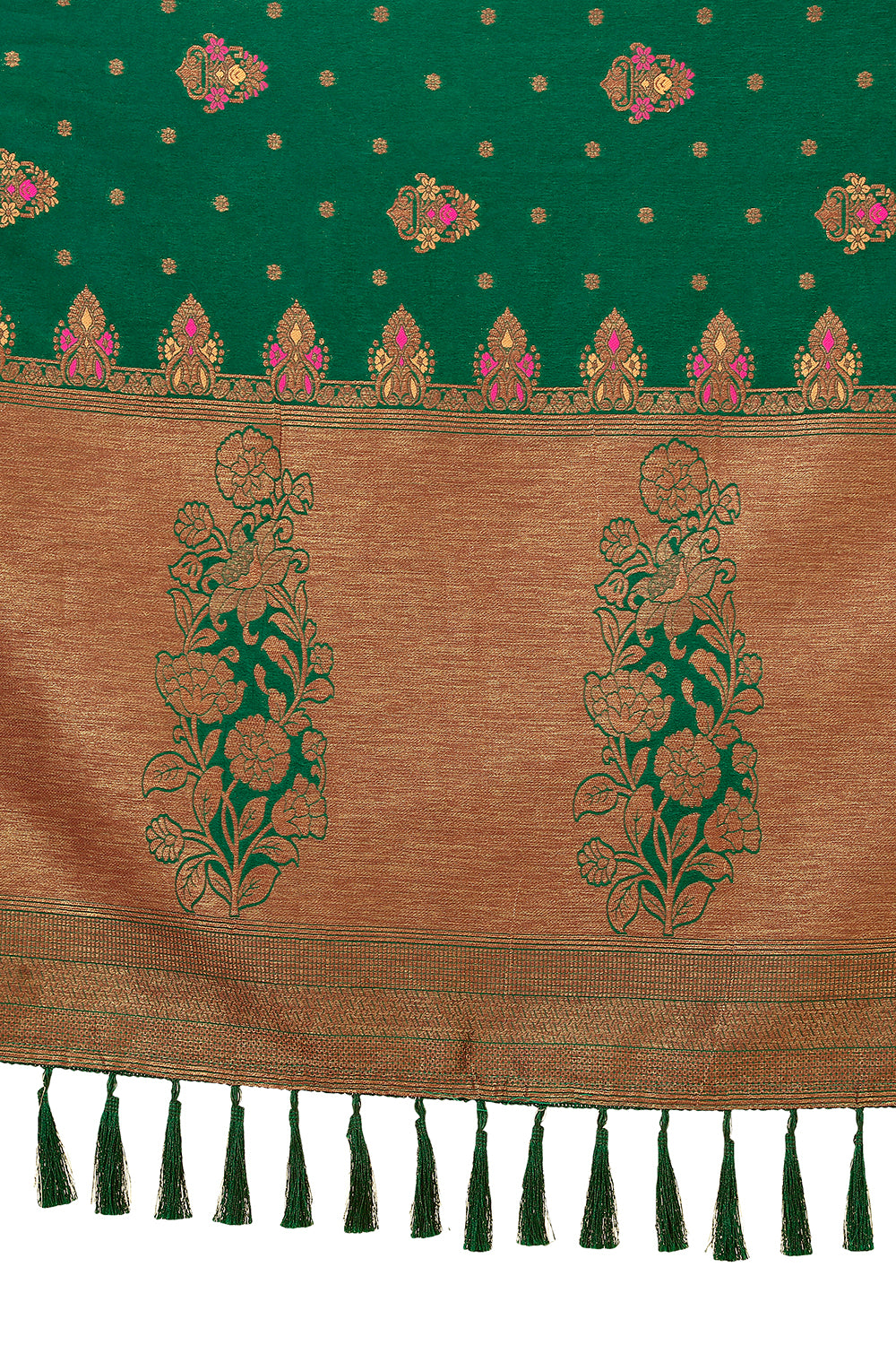 Dark green color designer Silk saree for wedding and reception - Joshindia