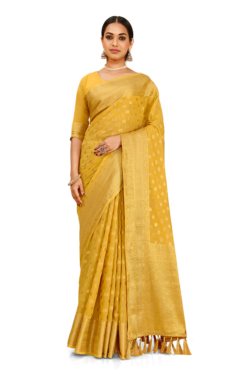 Trending Yellow Color Designer silk Saree Buy  Now - Joshindia