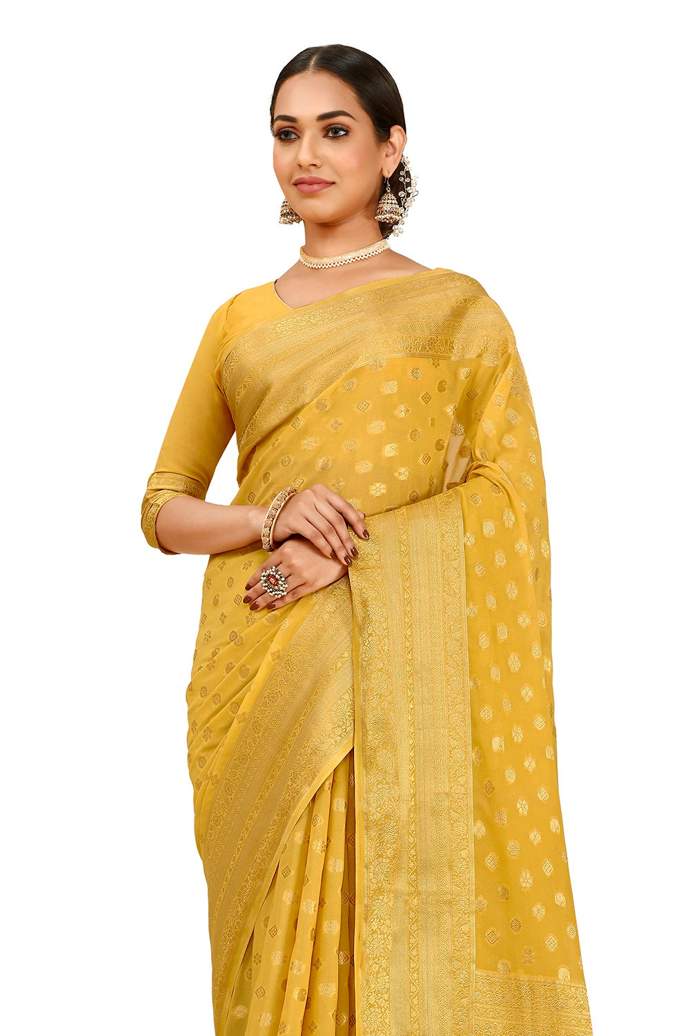 Trending Yellow Color Designer silk Saree Buy  Now - Joshindia