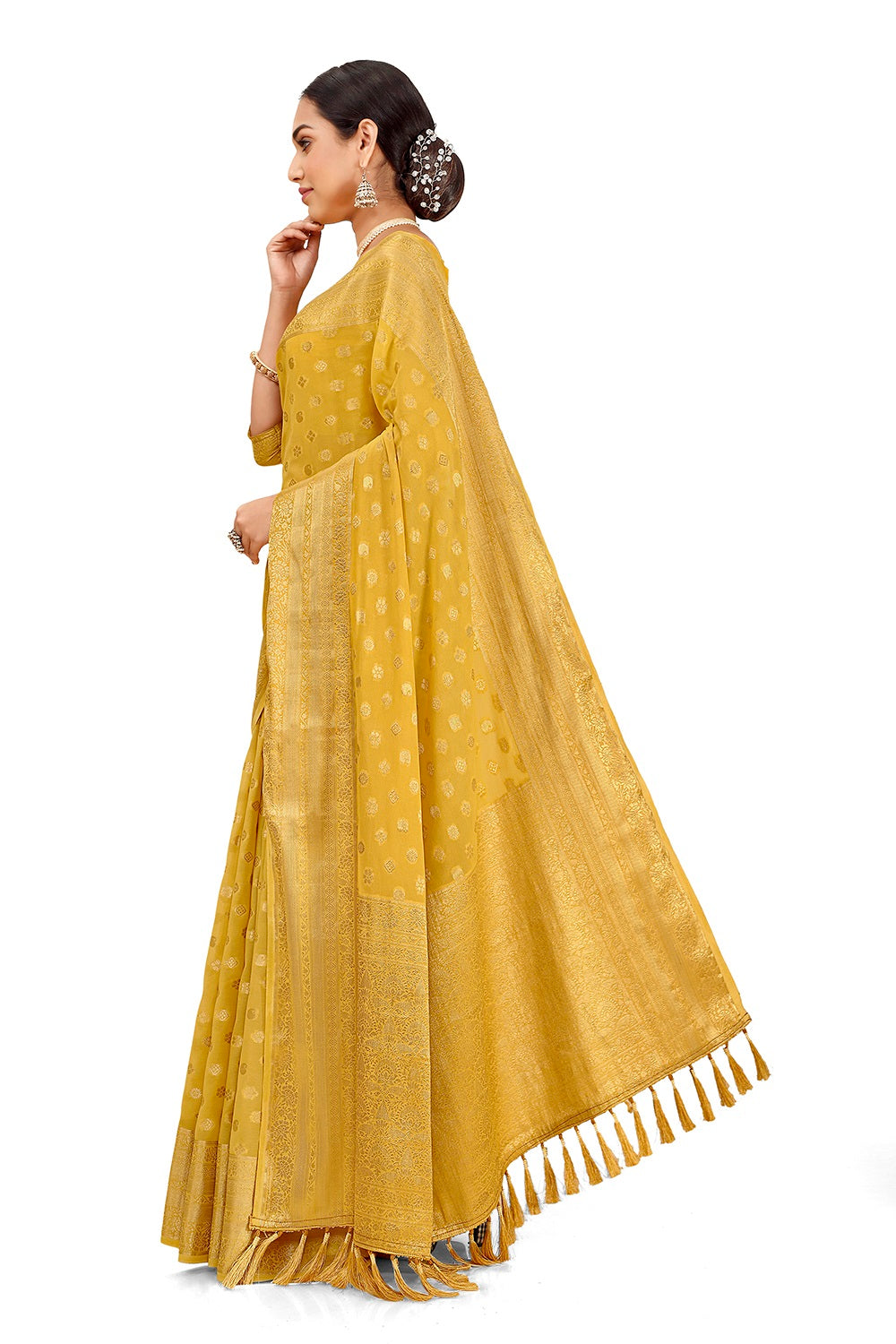 Trending Yellow Color Designer silk Saree Buy  Now - Joshindia