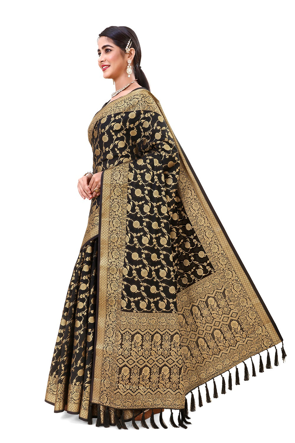 Black Kanjeevaram Saree - Buy Kanjeevaram Silk Sarees Online