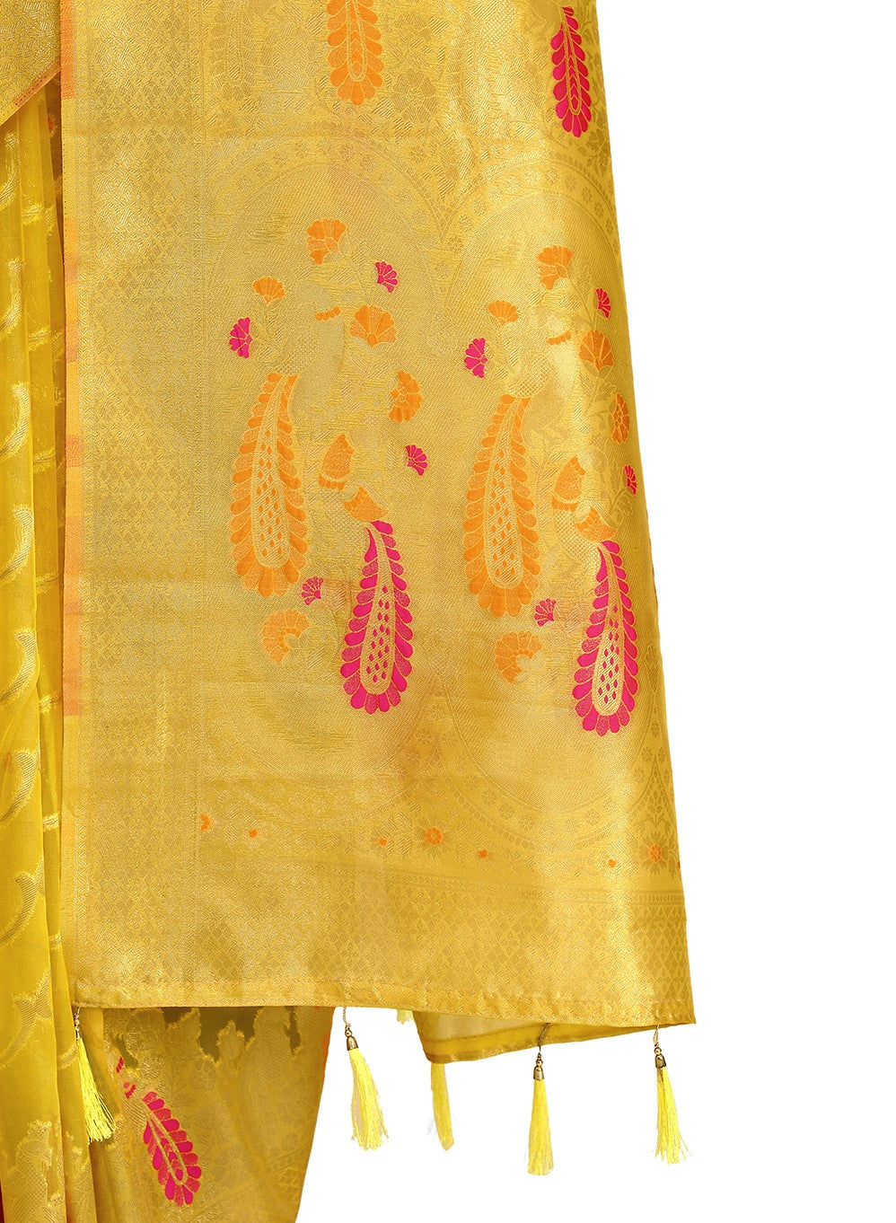 Beautiful Yellow Silk Saree For Wedding Buy Now - Joshindia