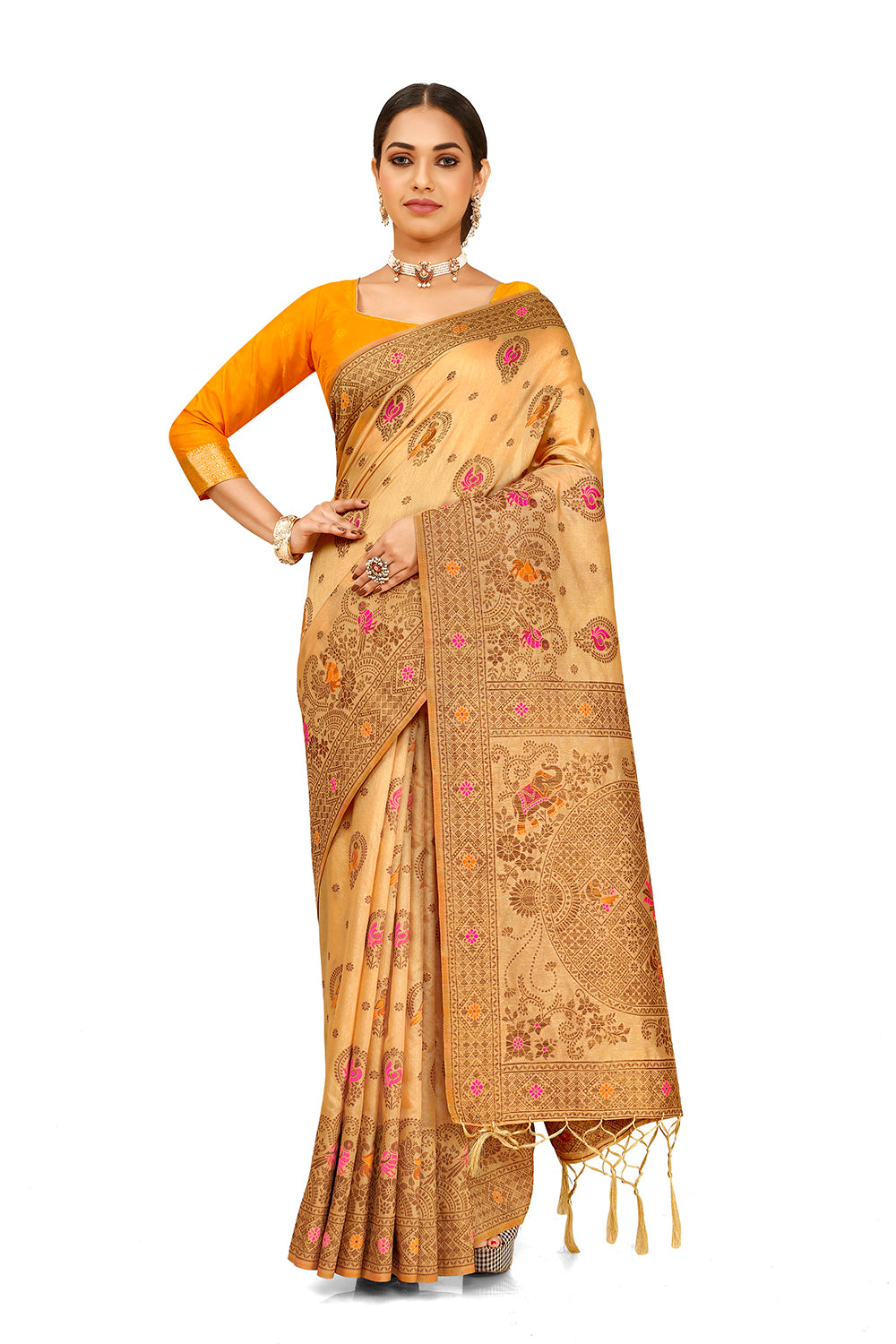 Attractive silk saree for wedding buy now - Joshindia