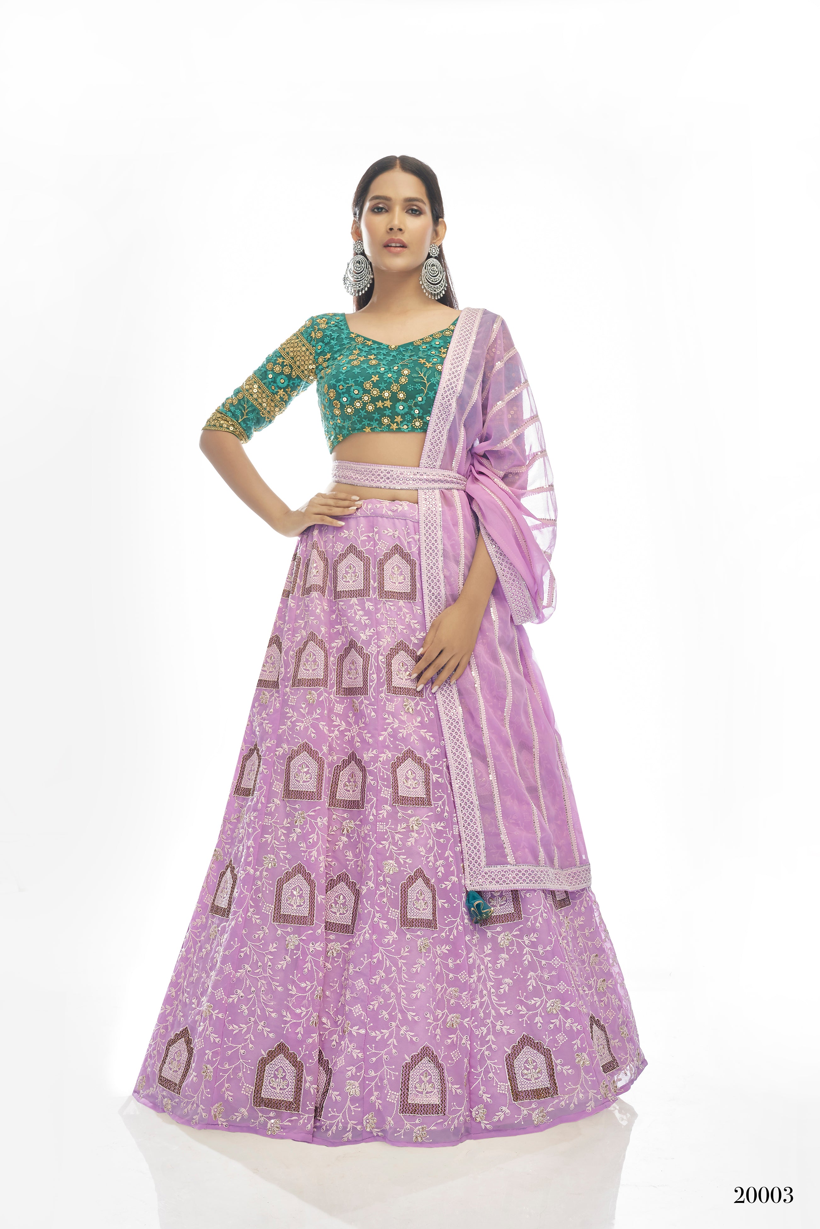 Buy Blue Blouse Chiffon Print Floral Shriya Velvet Bridal Lehenga Set For  Women by Rashika Sharma Online at Aza Fashions.