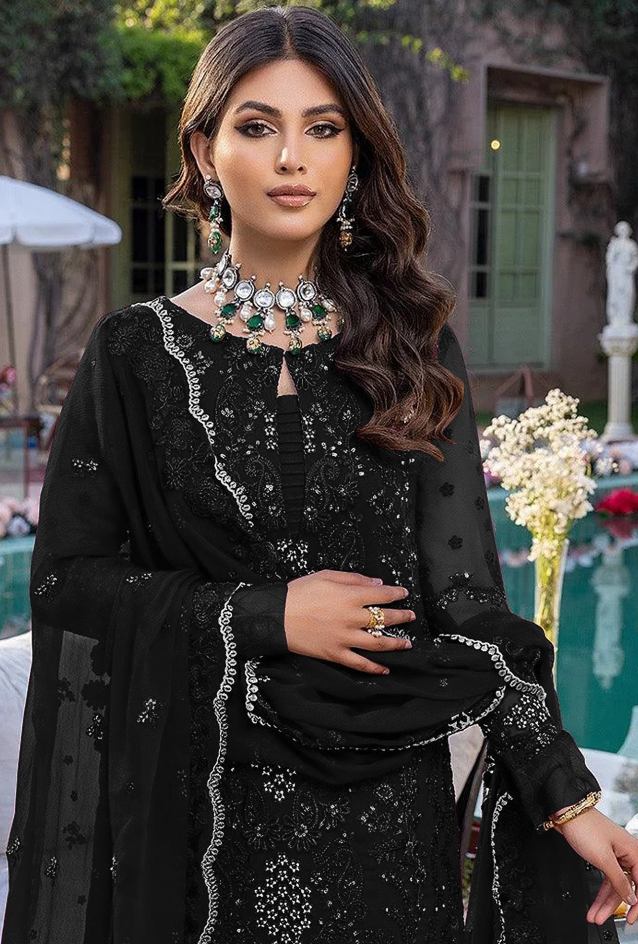 Black stitched 2025 salwar suit