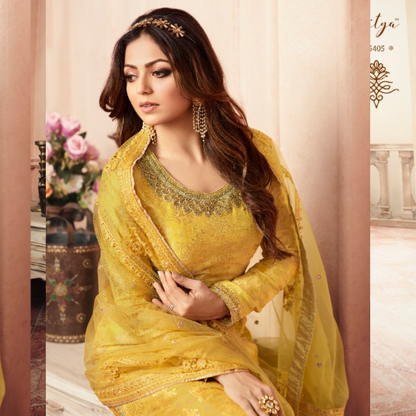 Yellow color designer salwar suit buy online - Joshindia