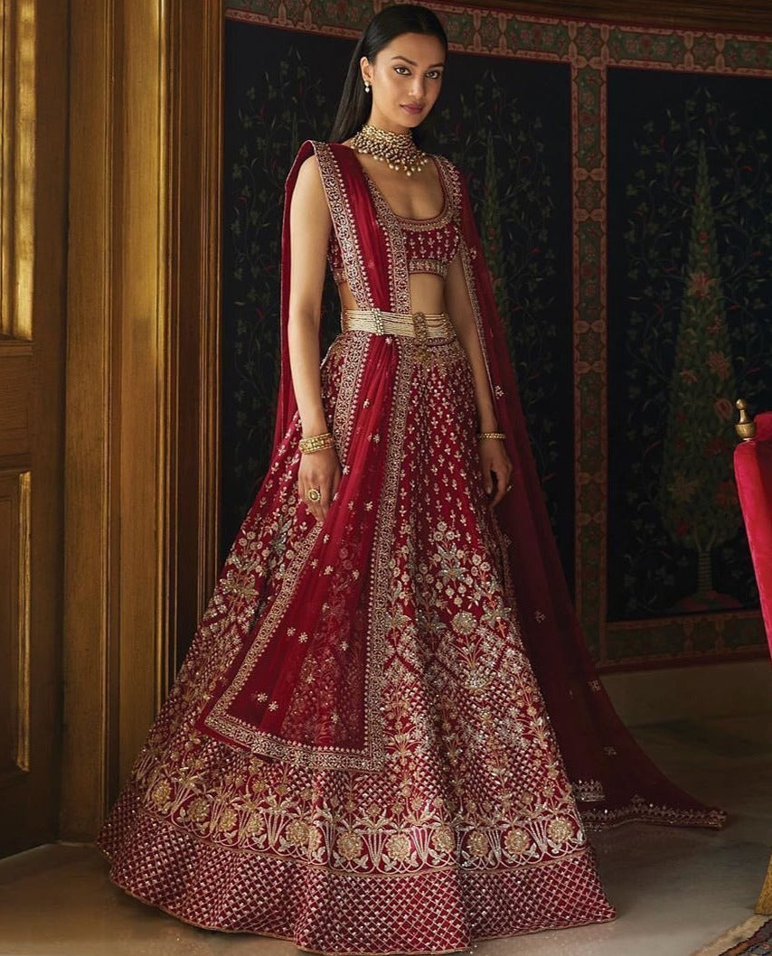 Pakistani Bridal Lehenga in Deep Maroon Color #BB220 | Pakistani bridal  lehenga, Pakistani bridal dresses, Red bridal dress