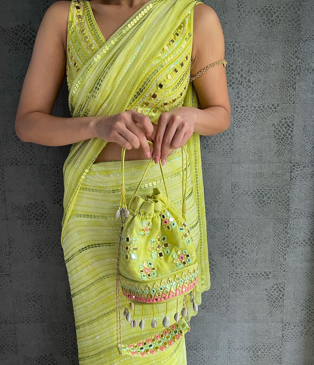 Yellow ruffle designer saree buy online at affordable price - Joshindia