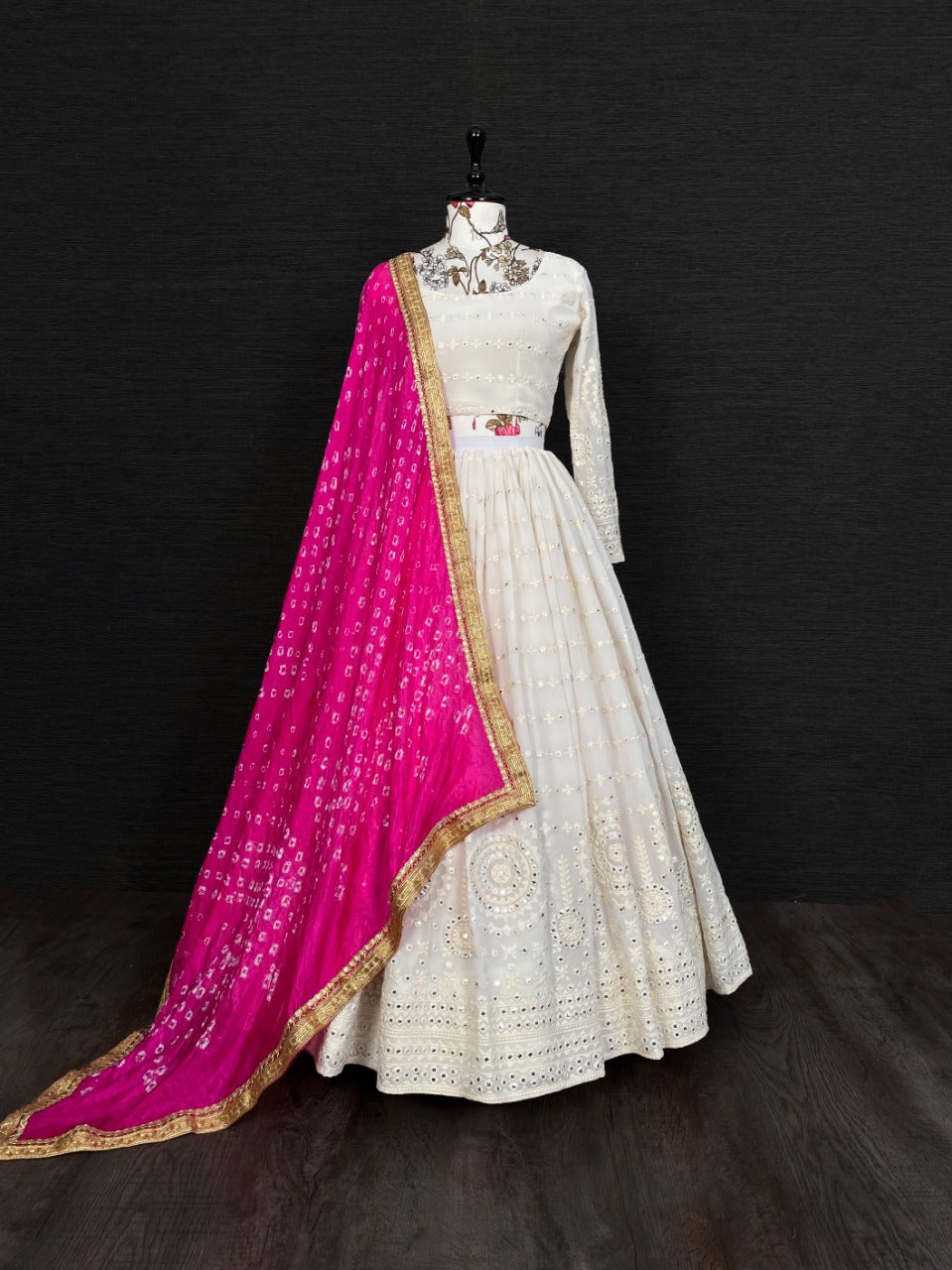 Buy Lucknowi Chikankari Lehenga Choli Fully Stitched Party Wear Lehenga  Crop Top Lehenga Choli Designer Lehenga Choli Online in India - Etsy