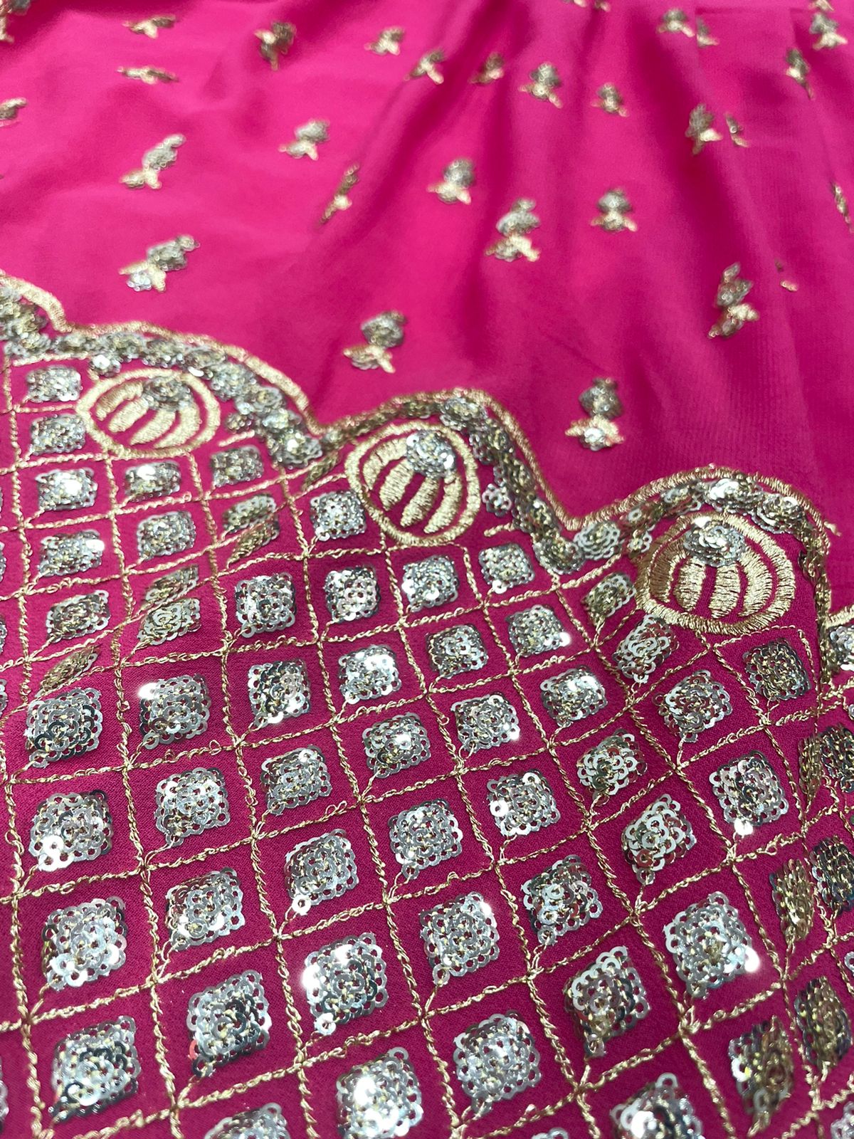 Pink color designer sharara suit for wedding functions - Joshindia