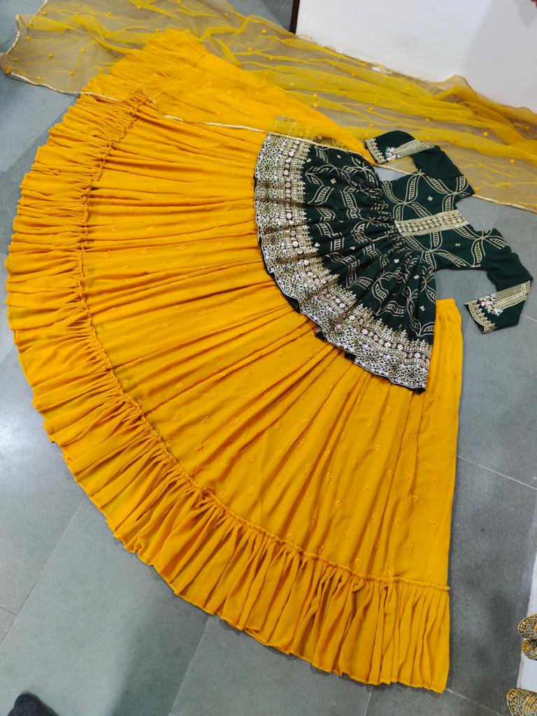 New Designer Haldi Ceremony Dress In Yellow Colour - Swift Shopy