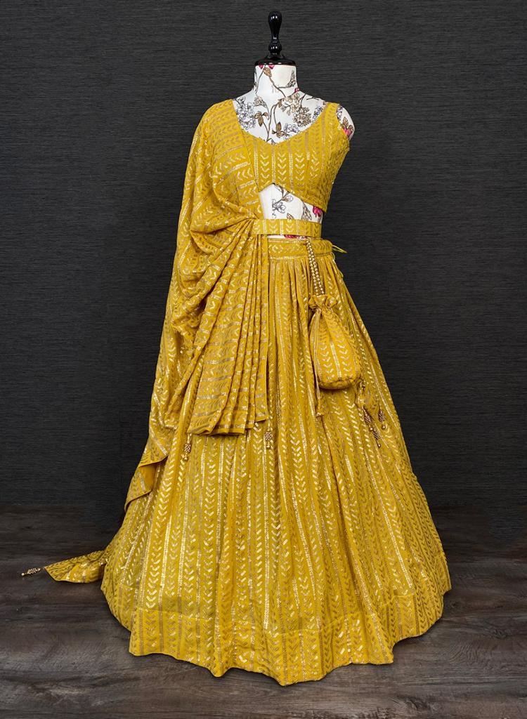 Buy Yellow Cotton Lehenga for Women Online from India's Luxury Designers  2024