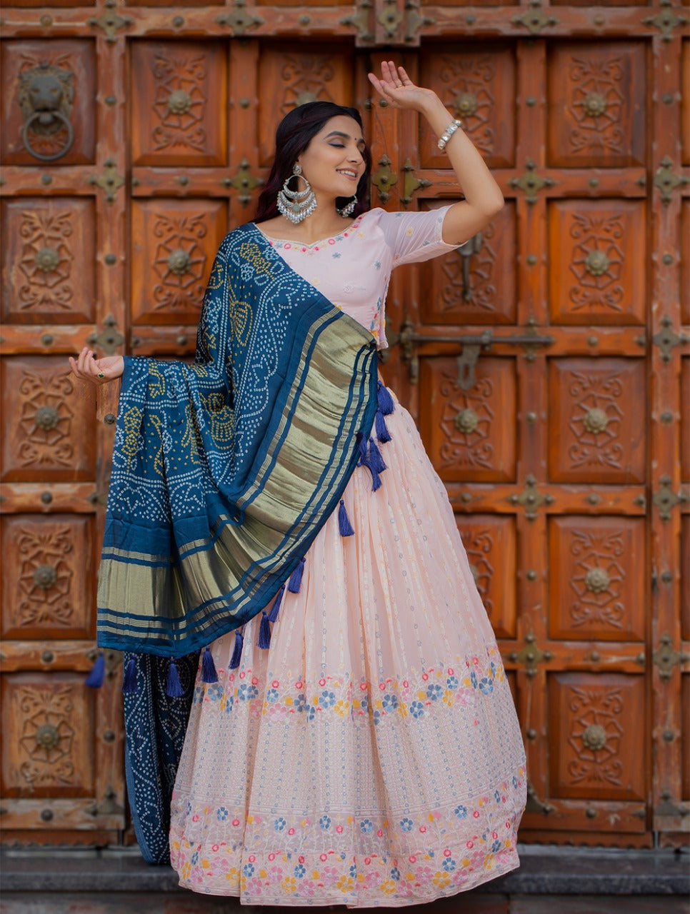 Trendy Peach Designer Lehenga Choli Buy Now - Joshindia