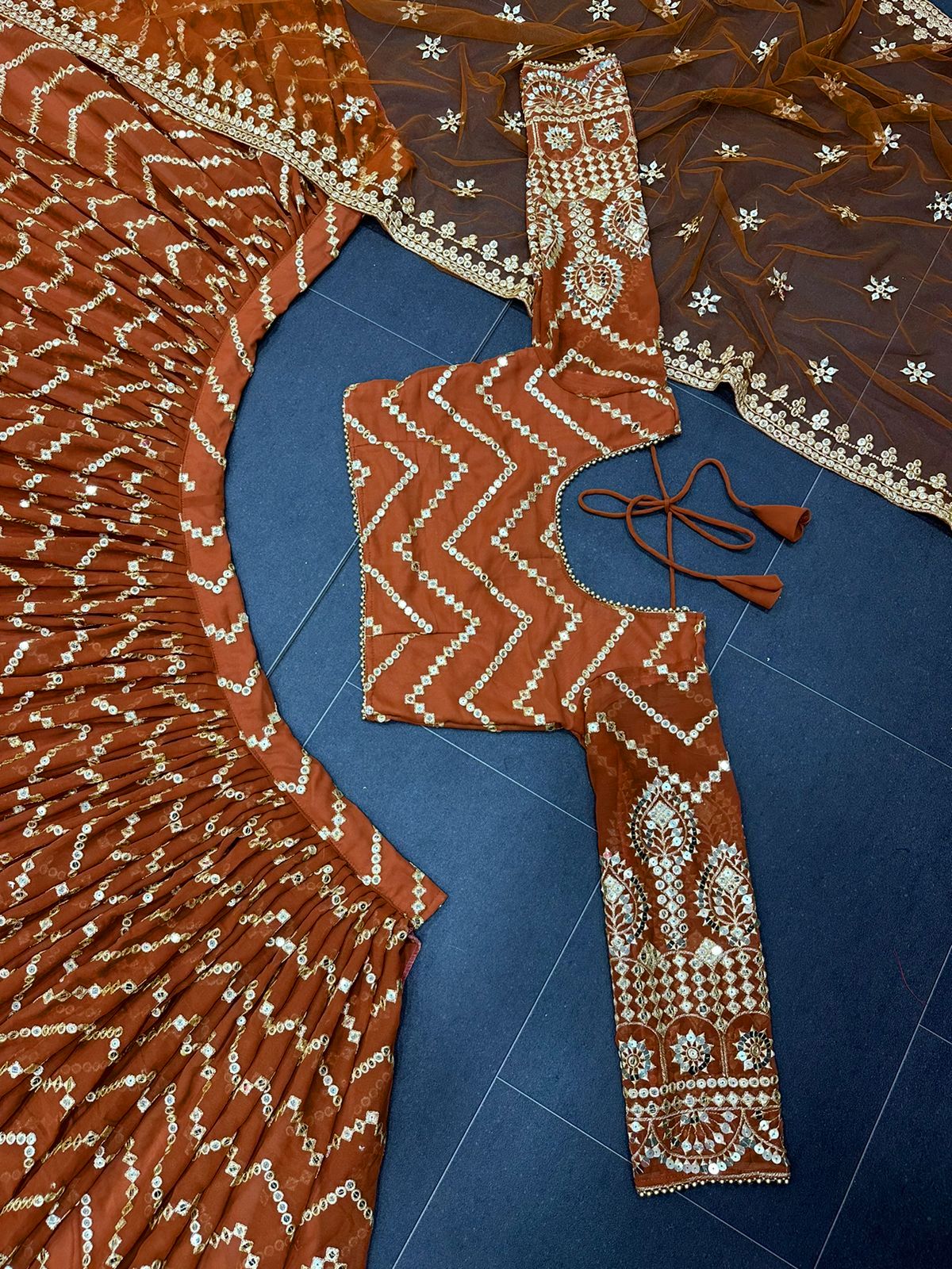 Shafnufab Women's Satin Silk Semi Stitched Lehenga Choli In Black Colo –  Shafnu Fab