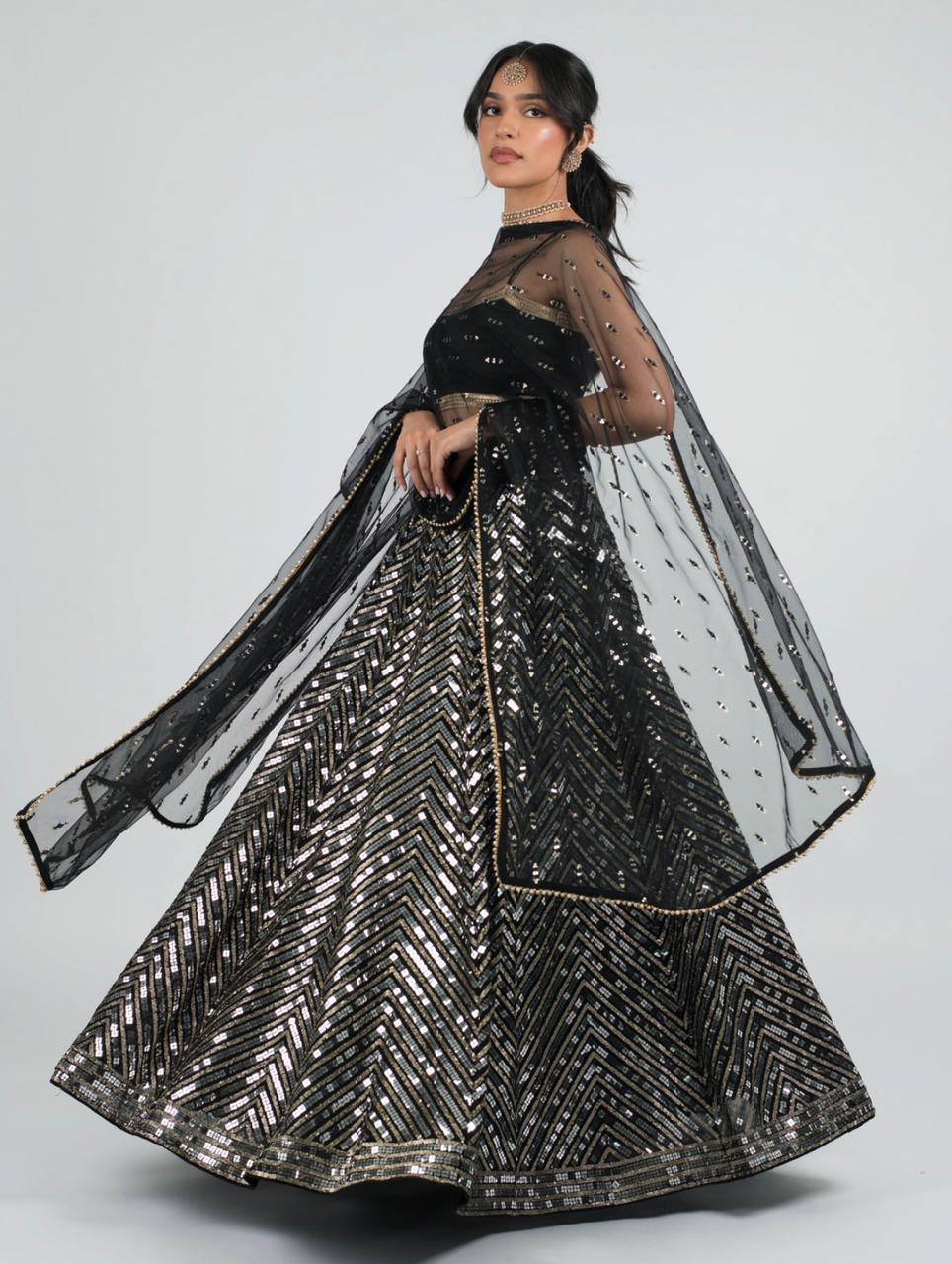 Black Lehenga | Buy Lehengas in Black Colour Online | KalaNiketan