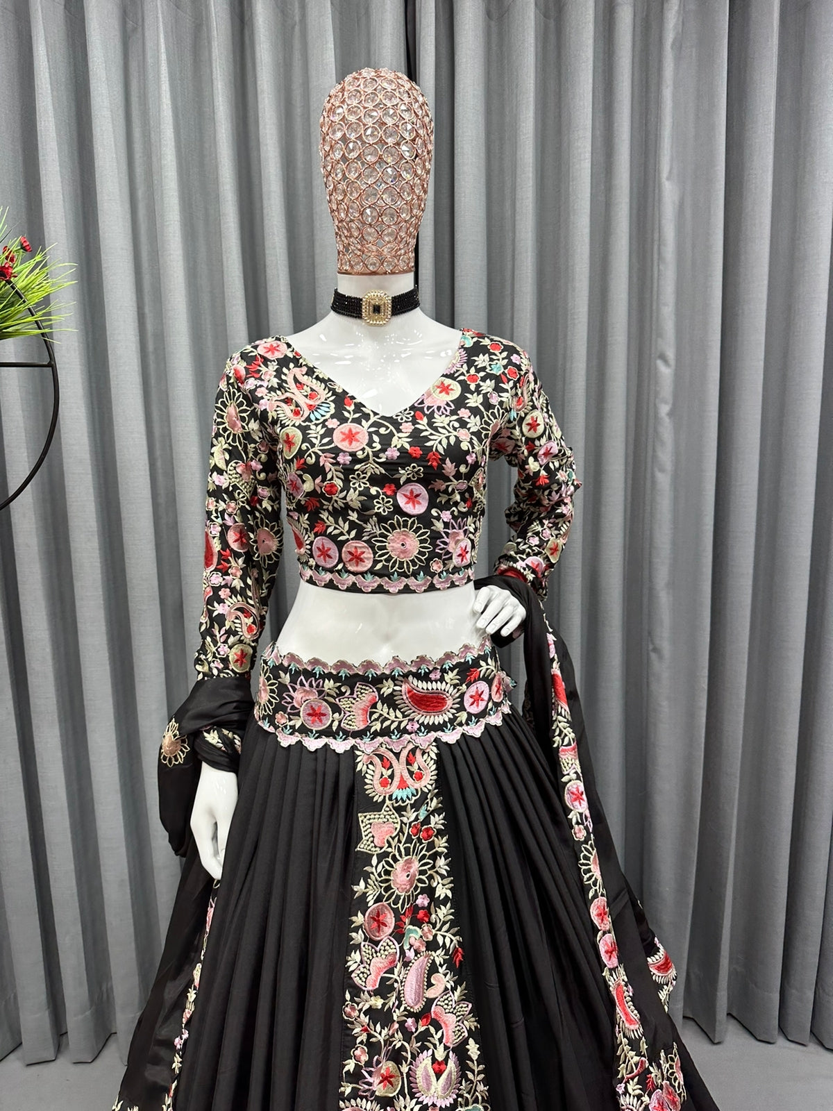 Black color heavy designer lehenga choli for stylish look - Joshindia