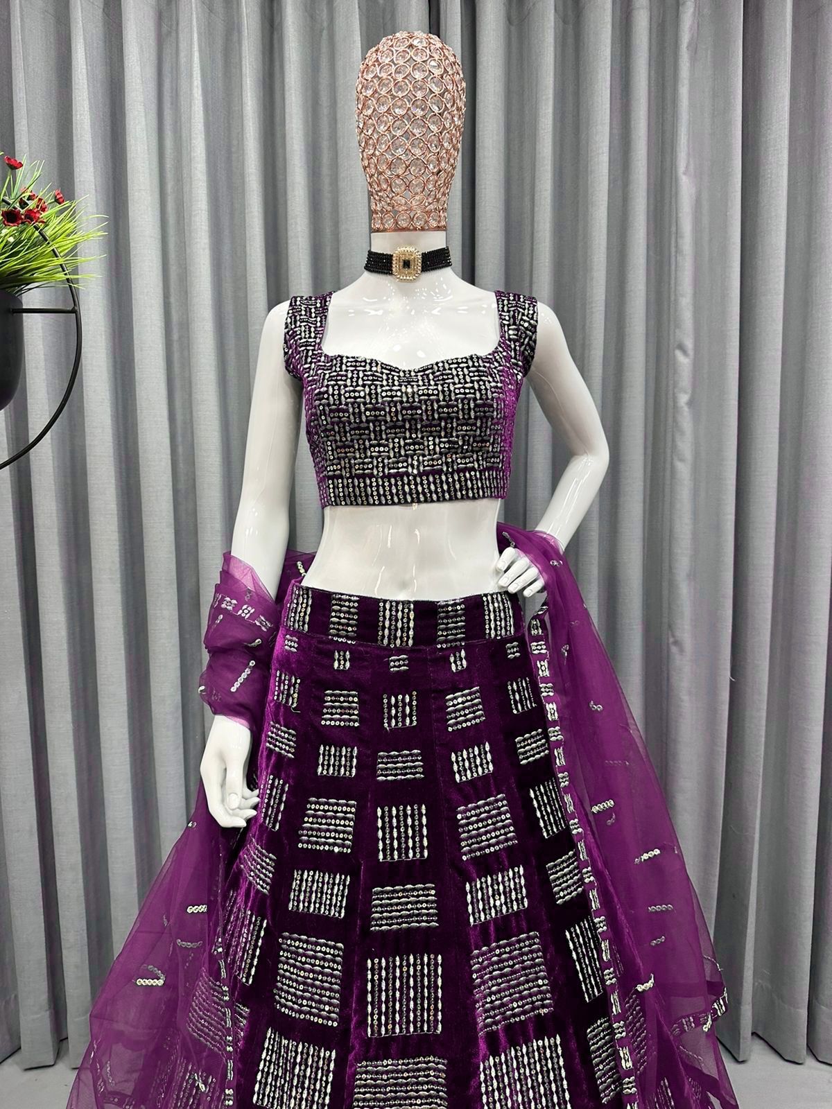 Velvet ghagra best sale choli price