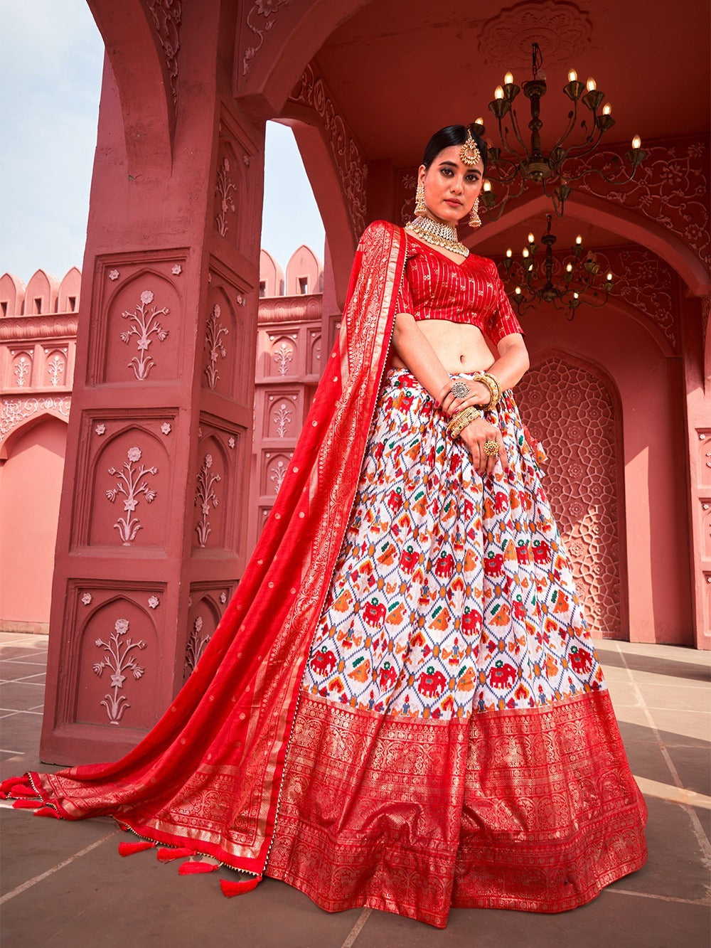 Buy Online Red Semi Stitched Wedding Lehenga And Choli| Lovely Wedding Mall
