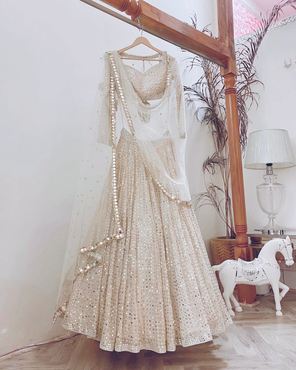 Amazing Off-White Georgette Thread Embroidery Party Wear Lehenga Choli |  Looks