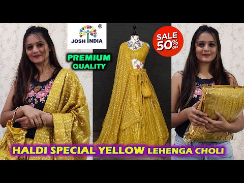 Pretty Yellow and Orange Embroidered Women Lehenga Choli - Inddus. –  Inddus.com