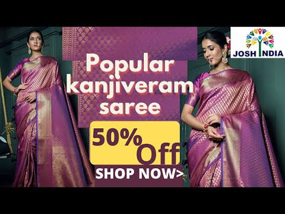 Classic purple color pure kanjiveram silk saree buy now