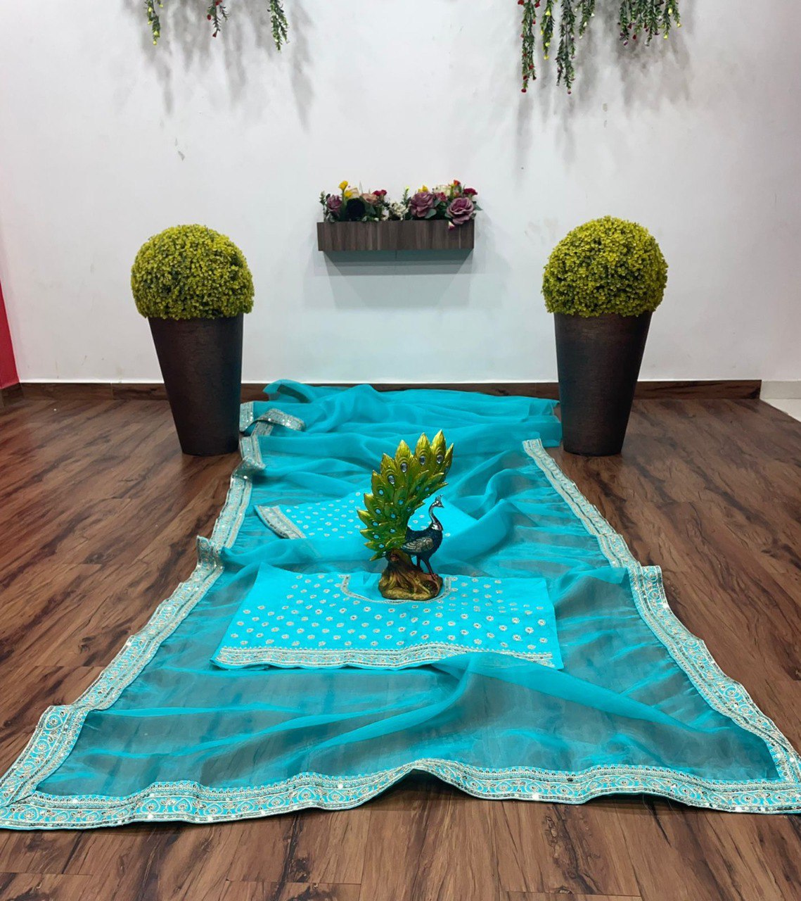 Beautiful Sky Blue Saree For Wedding Buy Now - Joshindia